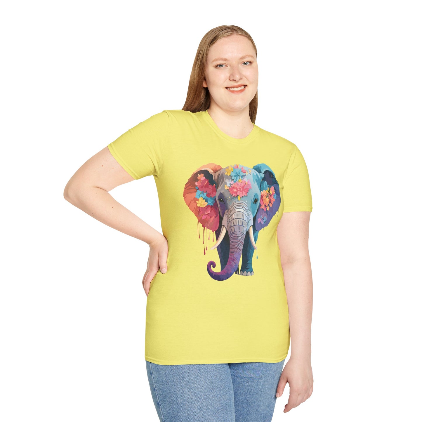 Elephant Shirt, T Shirt with Elephant, Elephant on T Shirt, T Shirt with Animation, Animals Tee Shirt