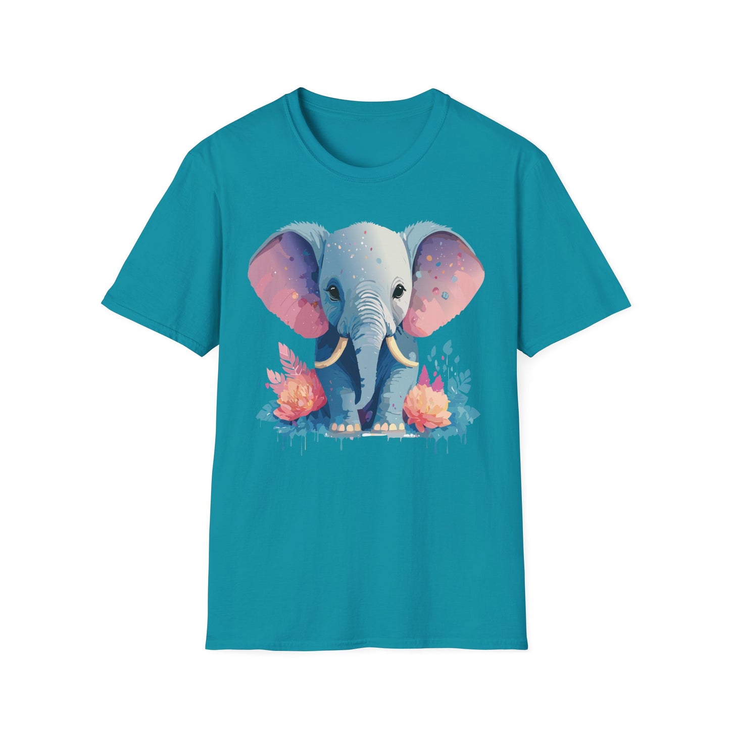 Elephant Shirt, T Shirt with Elephant, Elephant on T Shirt, T Shirt with Animation, Animals Tee Shirt