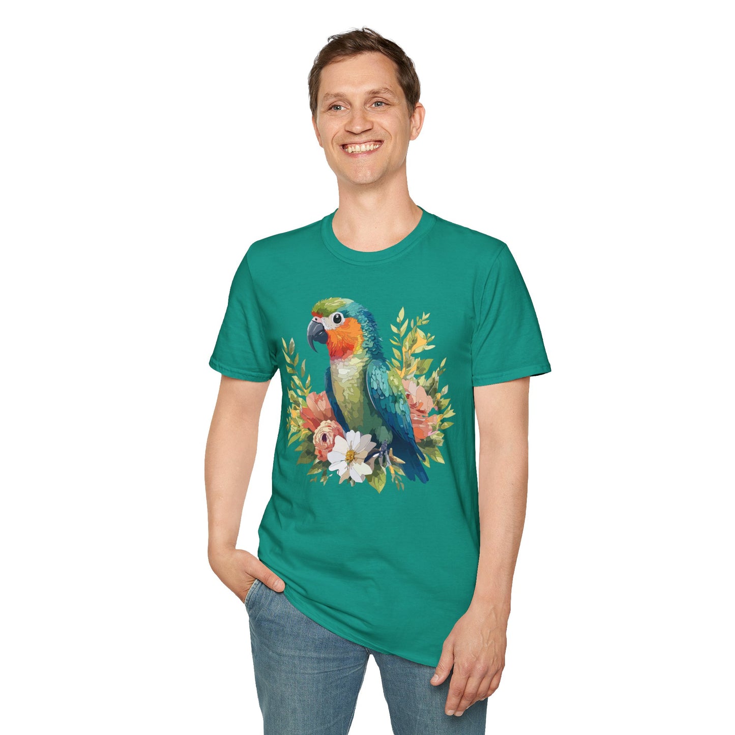 Bird T-Shirt, Floral Bird T Shirt, Shirt with Bird, Shirt with Animal