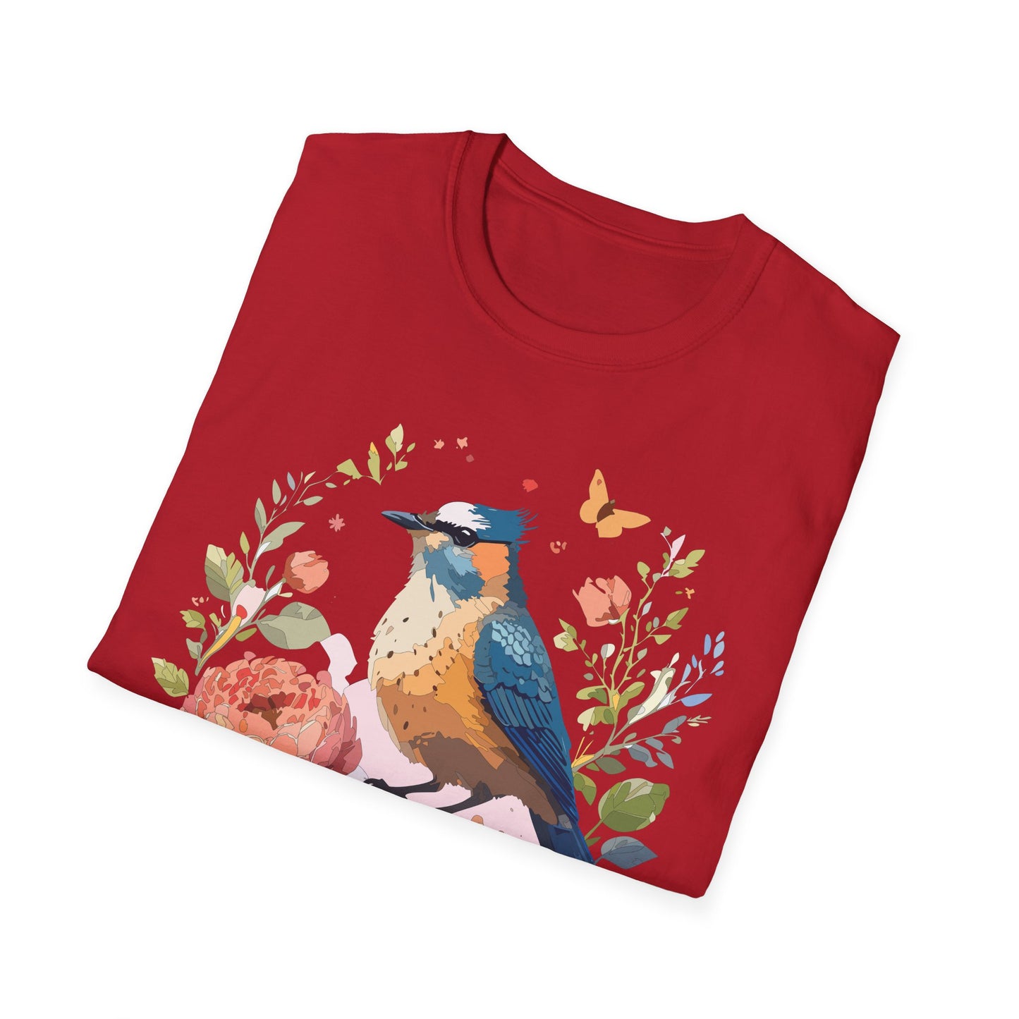 Bird T-Shirt, Floral Bird T Shirt, Shirt with Bird, Shirt with Animal