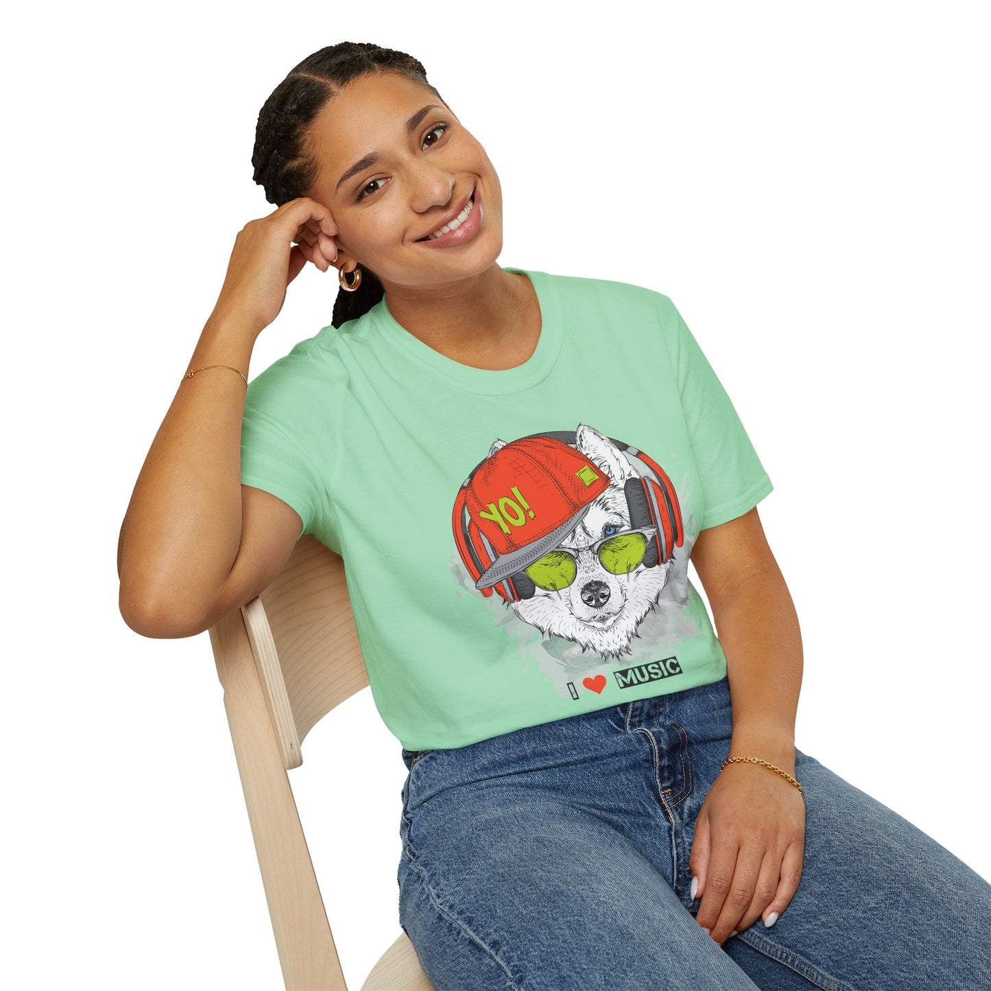 I love Music Animals Shirts, Shirt with Animals, Animals with Headphones Shirt