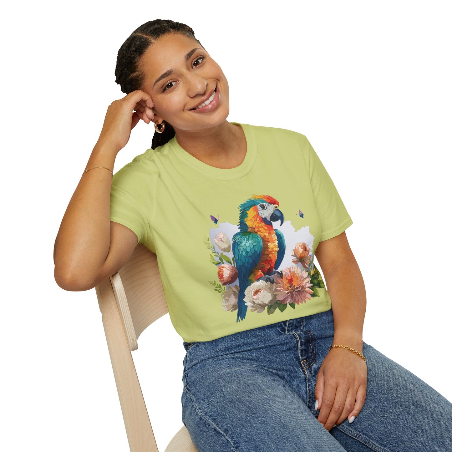 Bird T-Shirt, Floral Bird T Shirt, Shirt with Bird, Shirt with Animal
