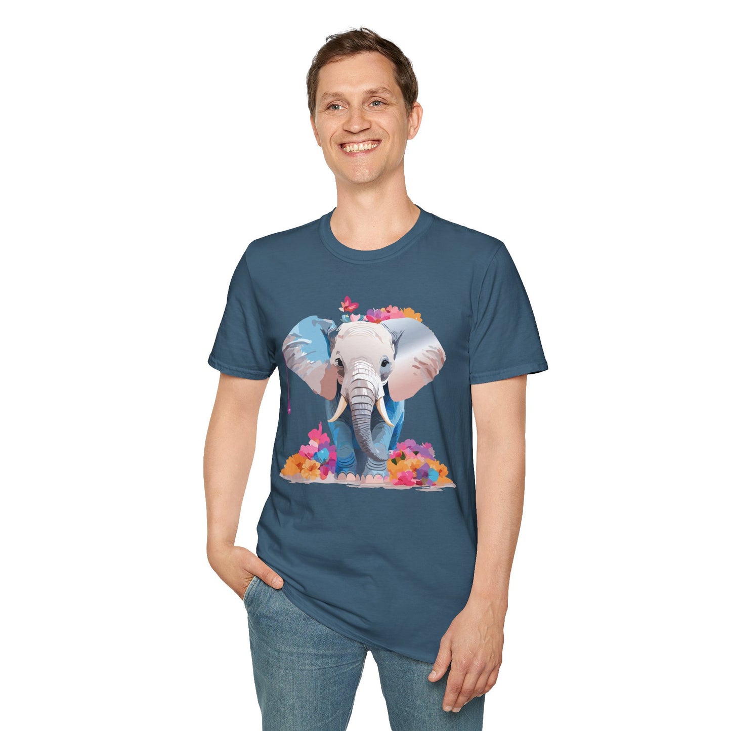 Elephant Shirt, T Shirt with Elephant, Elephant on T Shirt, T Shirt with Animation, Animals Tee Shirt