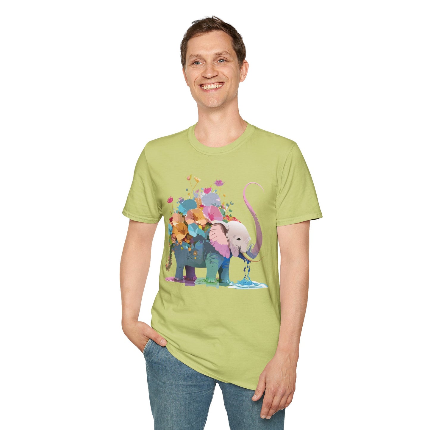 Elephant Shirt, T Shirt with Elephant, Elephant on T Shirt, T Shirt with Animation, Animals Tee Shirt
