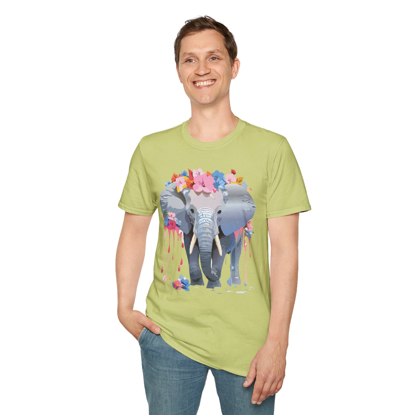 Elephant Shirt, T Shirt with Elephant, Elephant on T Shirt, T Shirt with Animation, Animals Tee Shirt