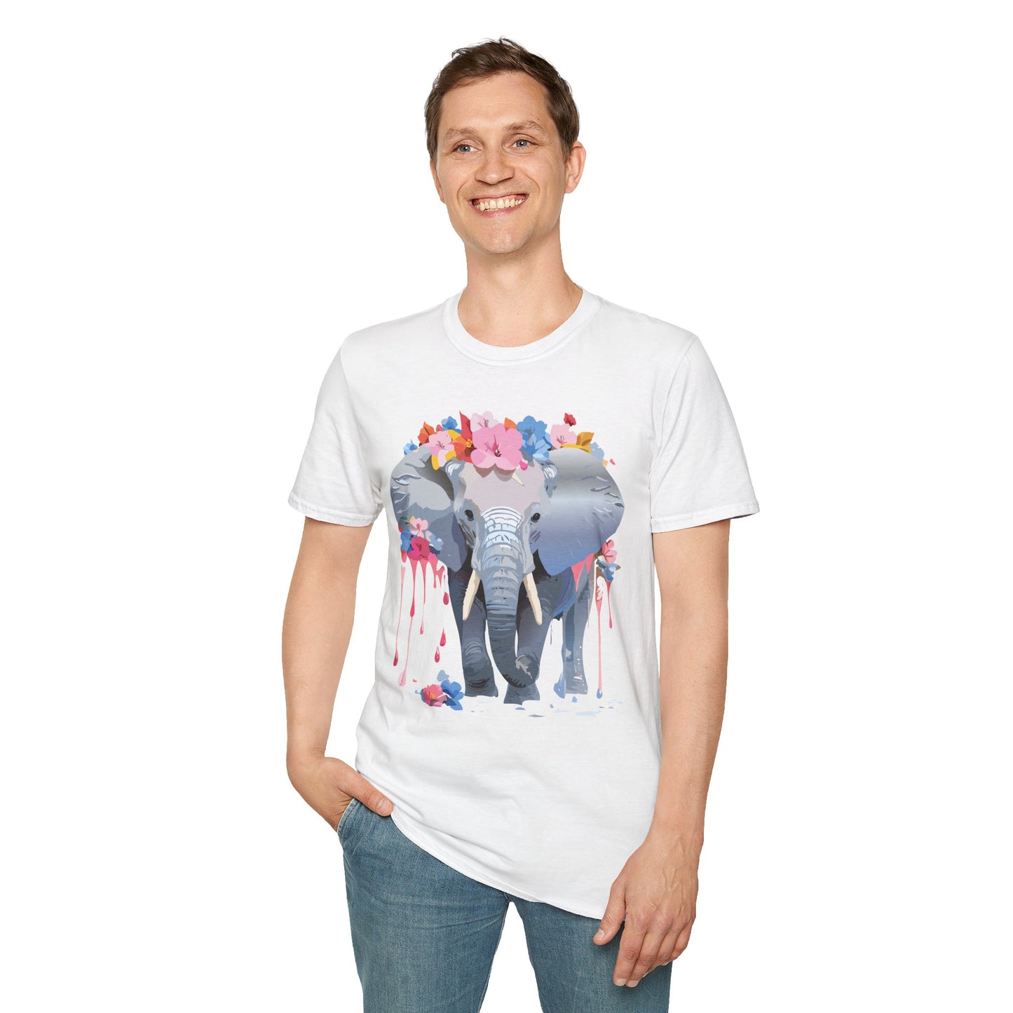 Elephant Shirt, T Shirt with Elephant, Elephant on T Shirt, T Shirt with Animation, Animals Tee Shirt