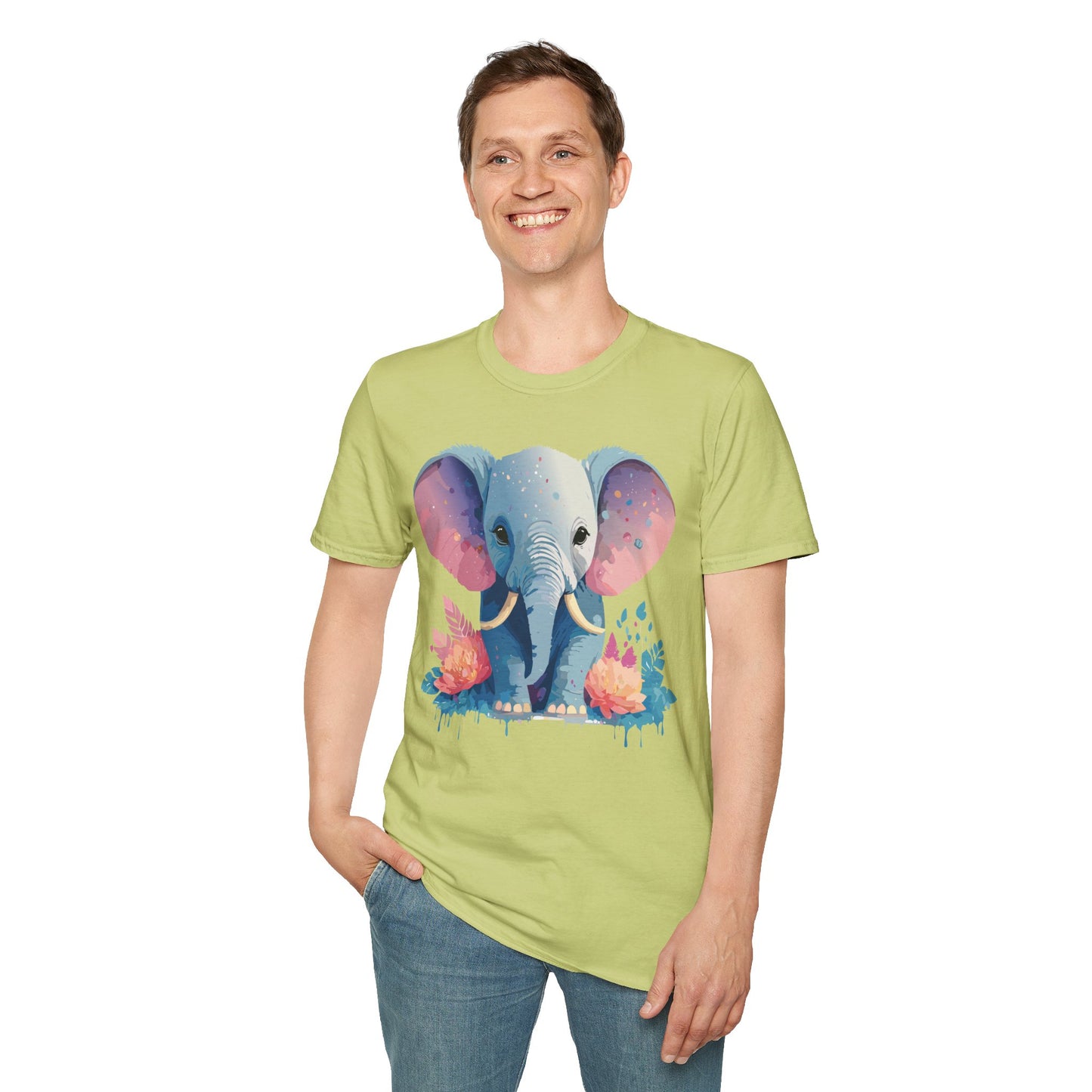 Elephant Shirt, T Shirt with Elephant, Elephant on T Shirt, T Shirt with Animation, Animals Tee Shirt