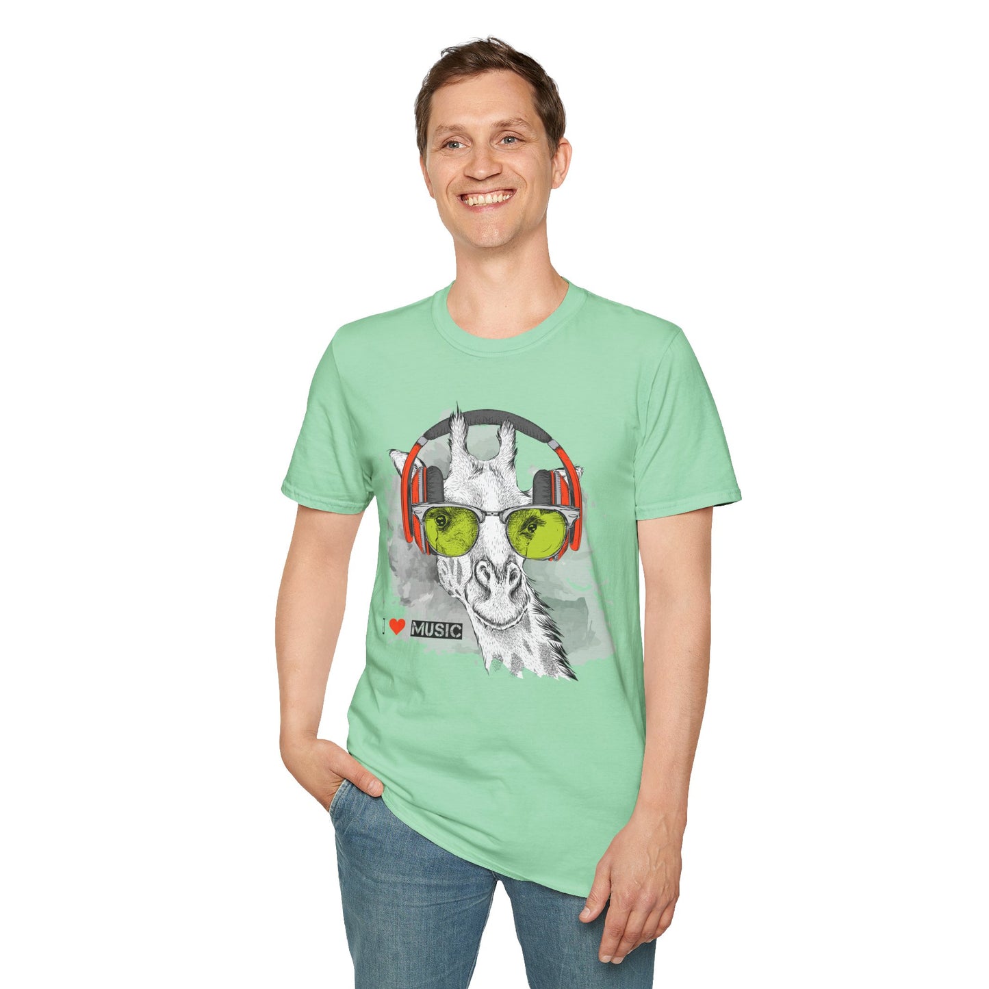 I love Music Animals Shirts, Shirt with Animals, Animals with Headphones Shirt
