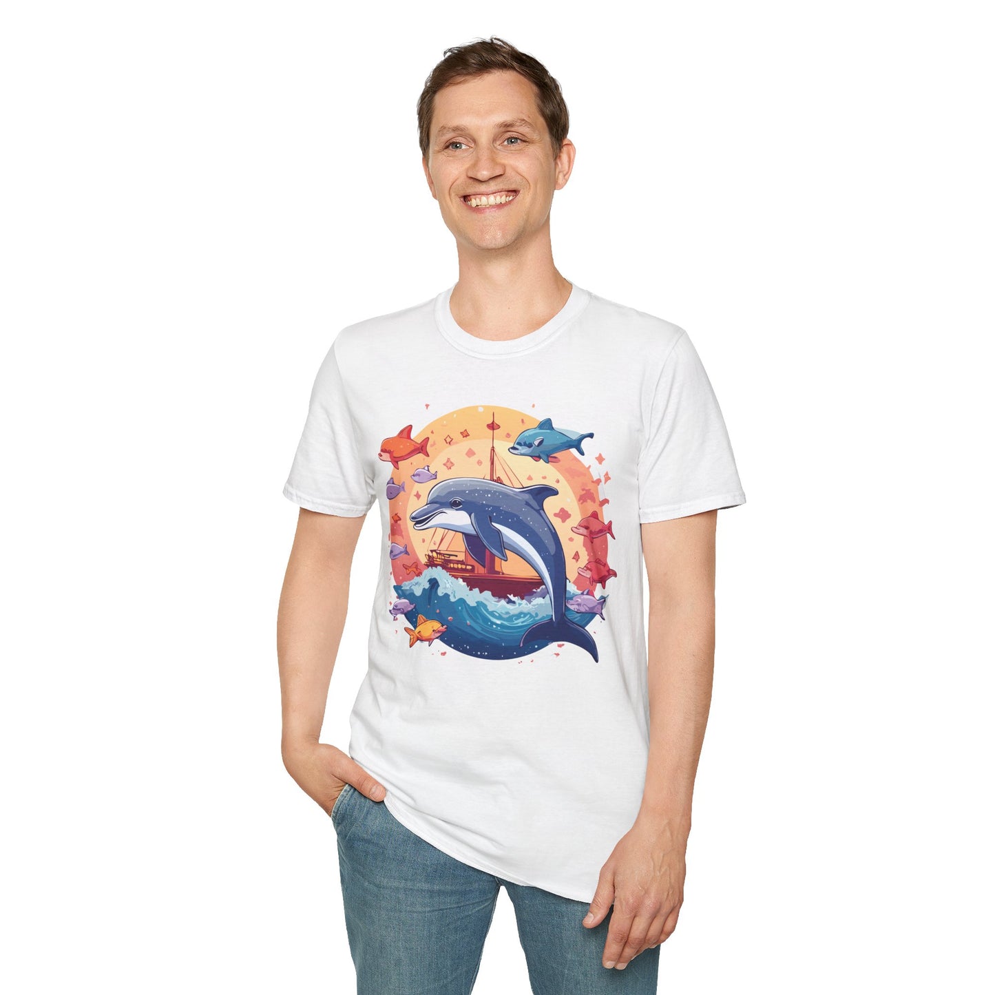 Dolphin Shirts, Shirt with Dolphin, Fish Tee Shirt, Animal Shirt