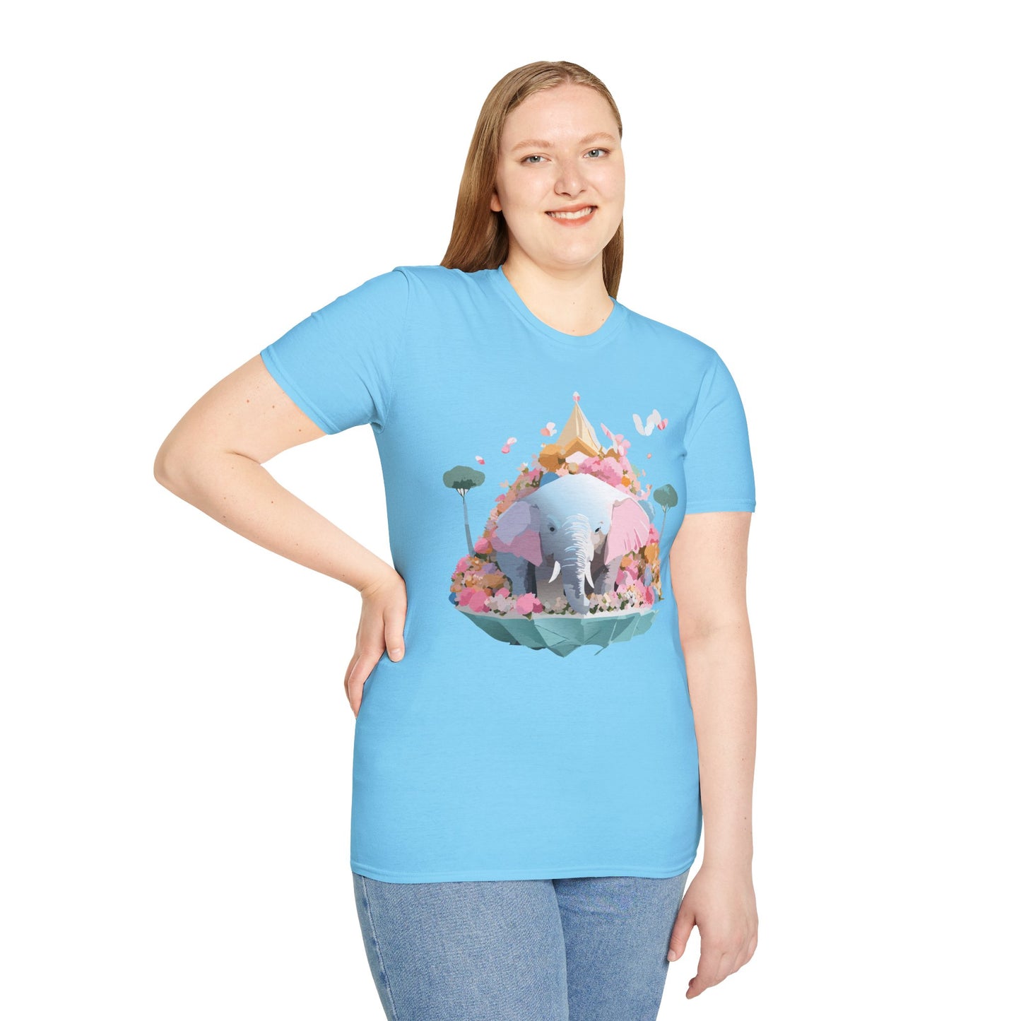 Elephant Shirt, T Shirt with Elephant, Elephant on T Shirt, T Shirt with Animation, Animals Tee Shirt