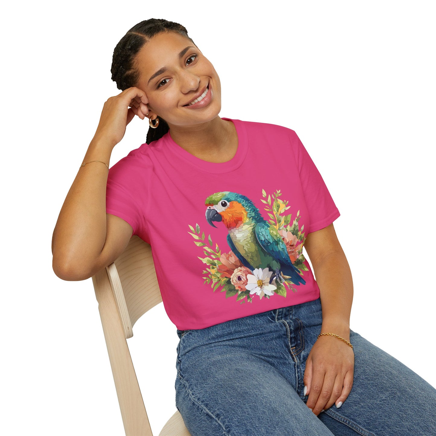 Bird T-Shirt, Floral Bird T Shirt, Shirt with Bird, Shirt with Animal