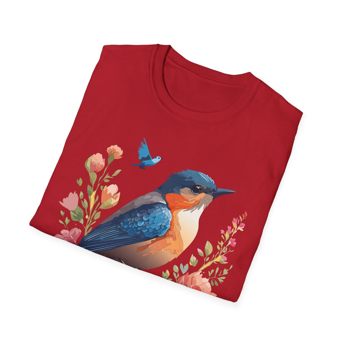 Bird T-Shirt, Floral Bird T Shirt, Shirt with Bird, Shirt with Animal