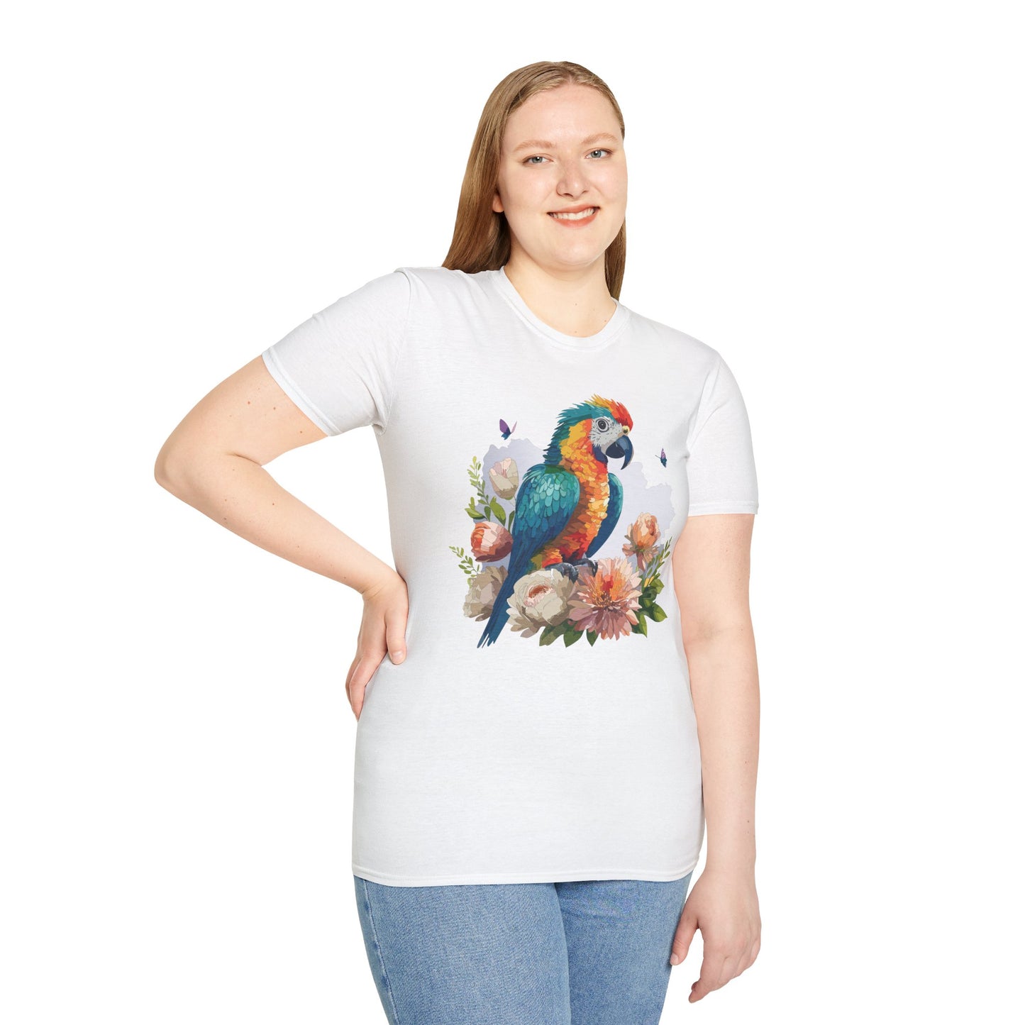 Bird T-Shirt, Floral Bird T Shirt, Shirt with Bird, Shirt with Animal