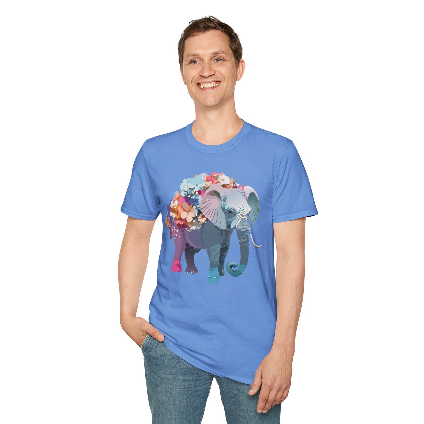 Elephant Shirt, T Shirt with Elephant, Elephant on T Shirt, T Shirt with Animation, Animals Tee Shirt