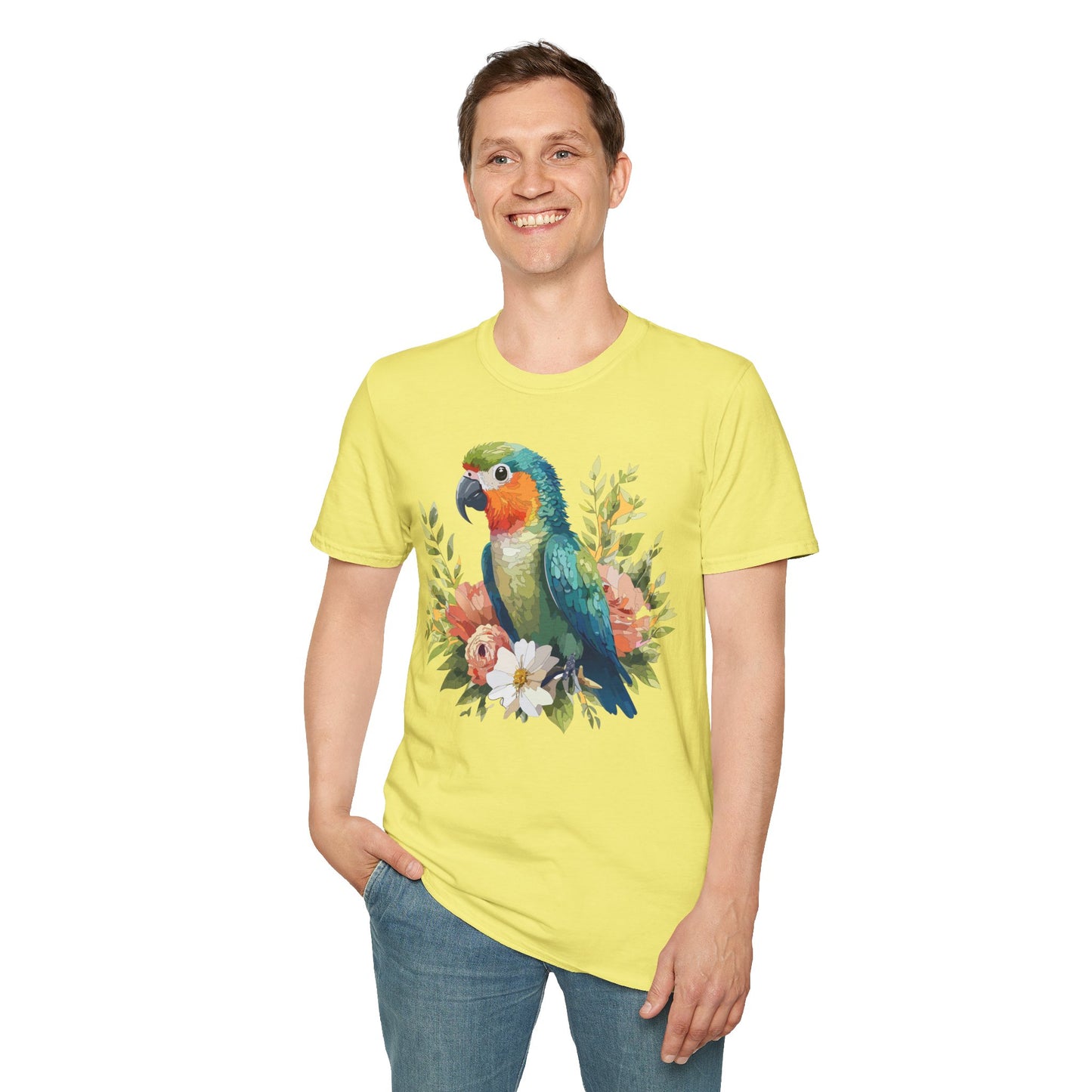 Bird T-Shirt, Floral Bird T Shirt, Shirt with Bird, Shirt with Animal