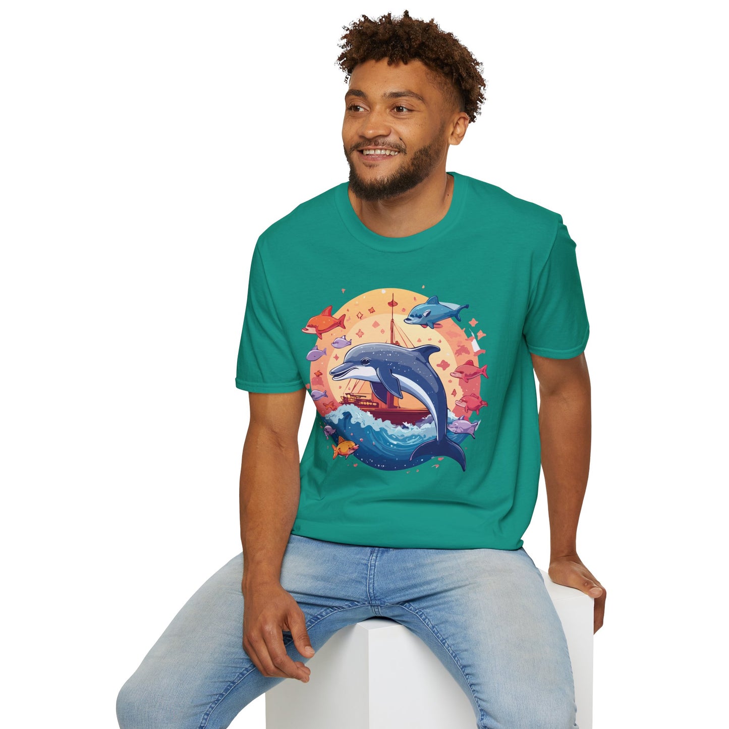 Dolphin Shirts, Shirt with Dolphin, Fish Tee Shirt, Animal Shirt