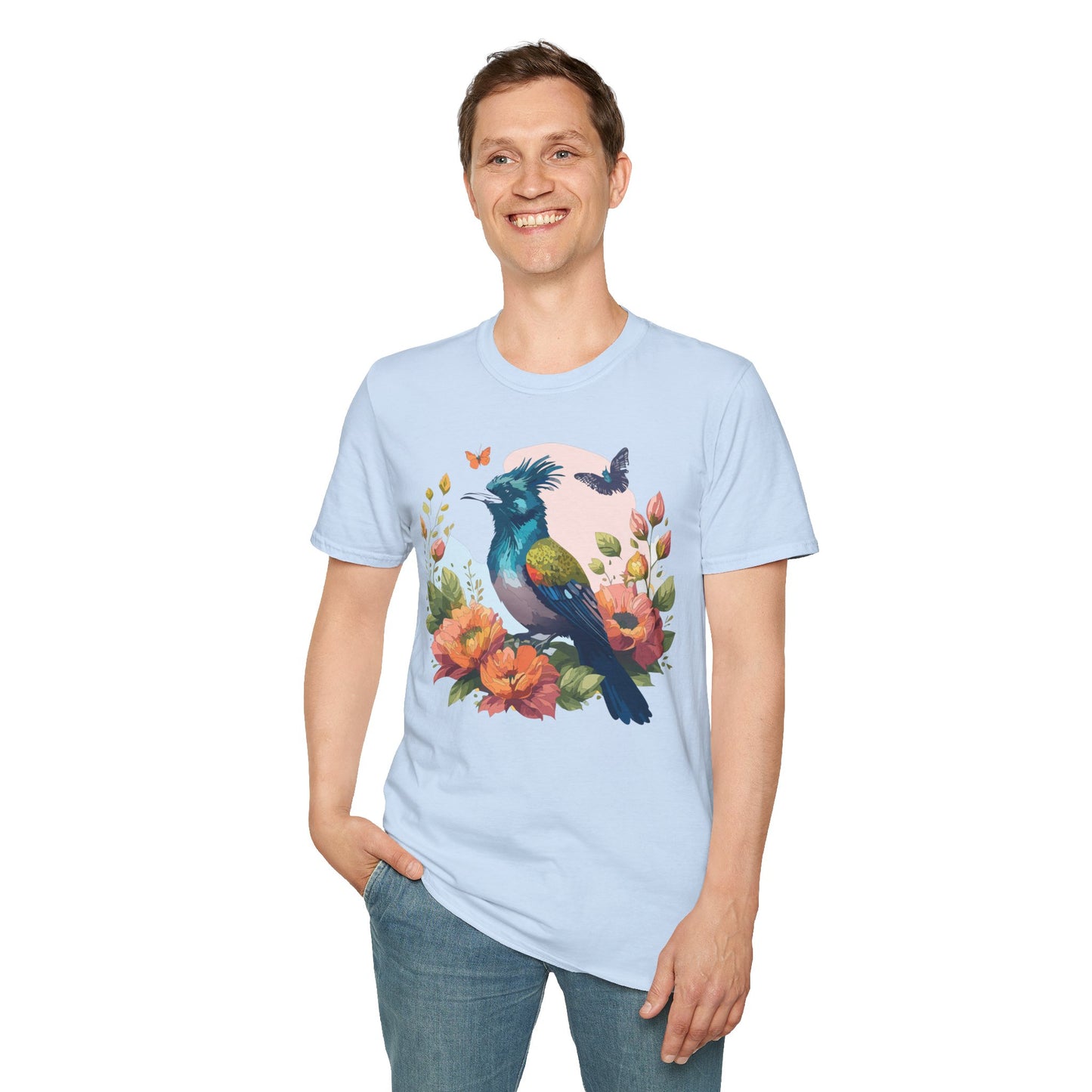 Bird T-Shirt, Floral Bird T Shirt, Shirt with Bird, Shirt with Animal