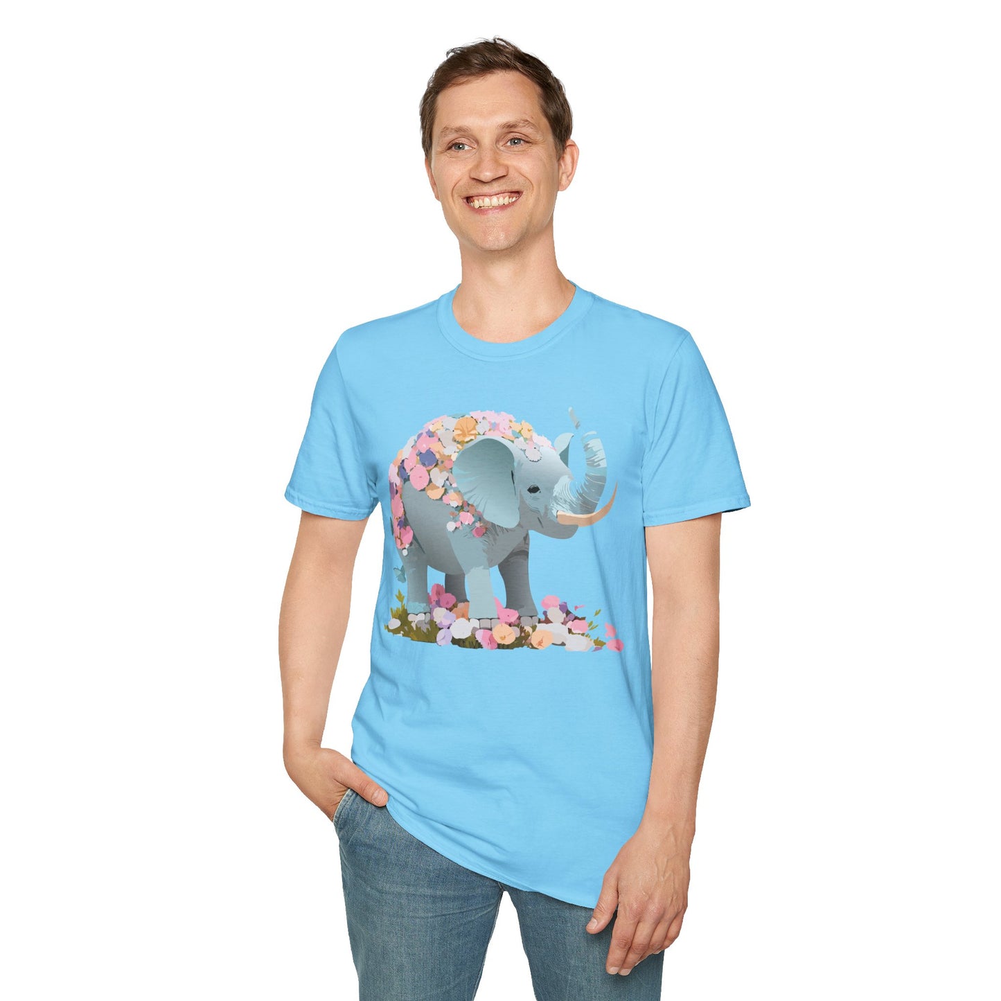 Elephant Shirt, T Shirt with Elephant, Elephant on T Shirt, T Shirt with Animation, Animals Tee Shirt