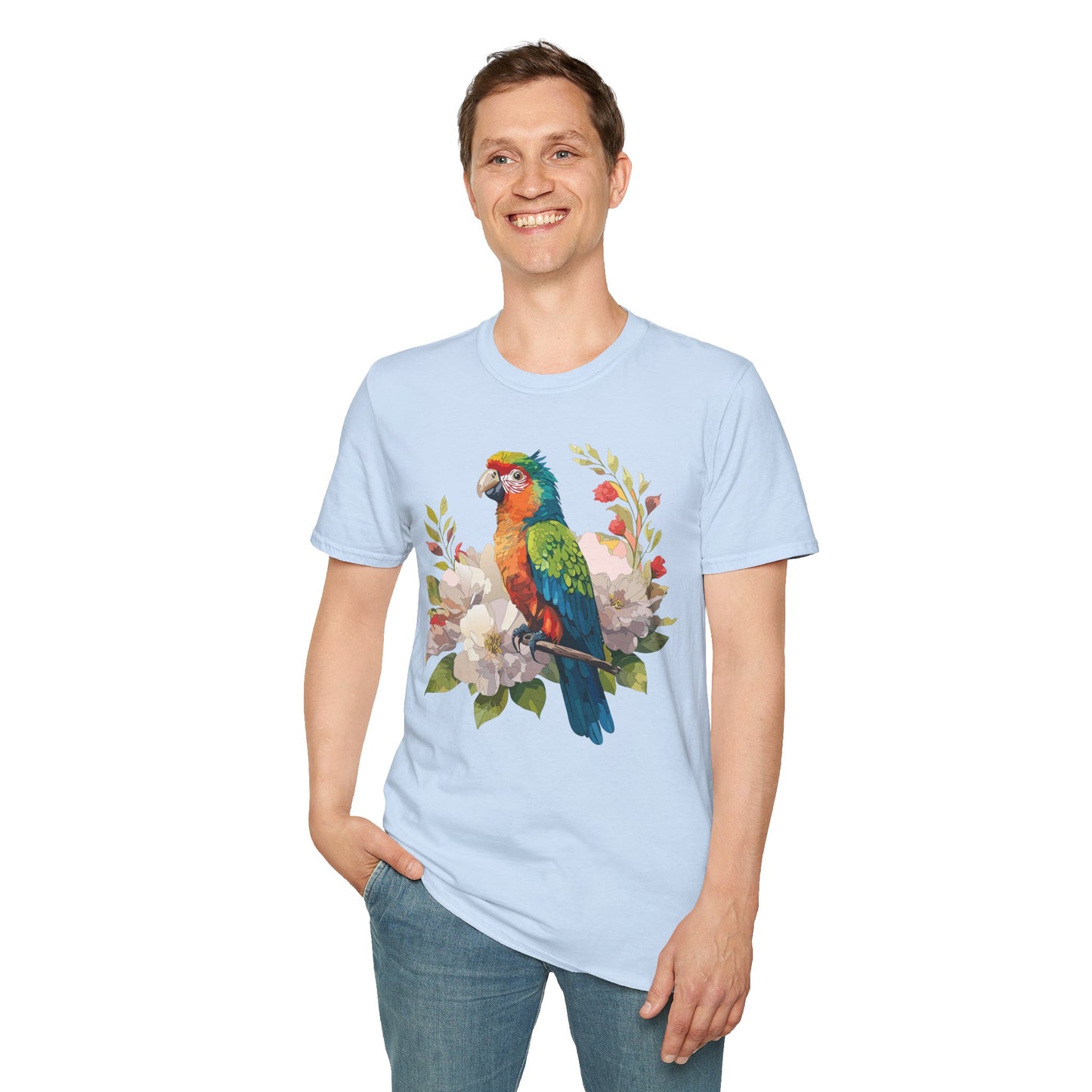 Bird T-Shirt, Floral Bird T Shirt, Shirt with Bird, Shirt with Animal