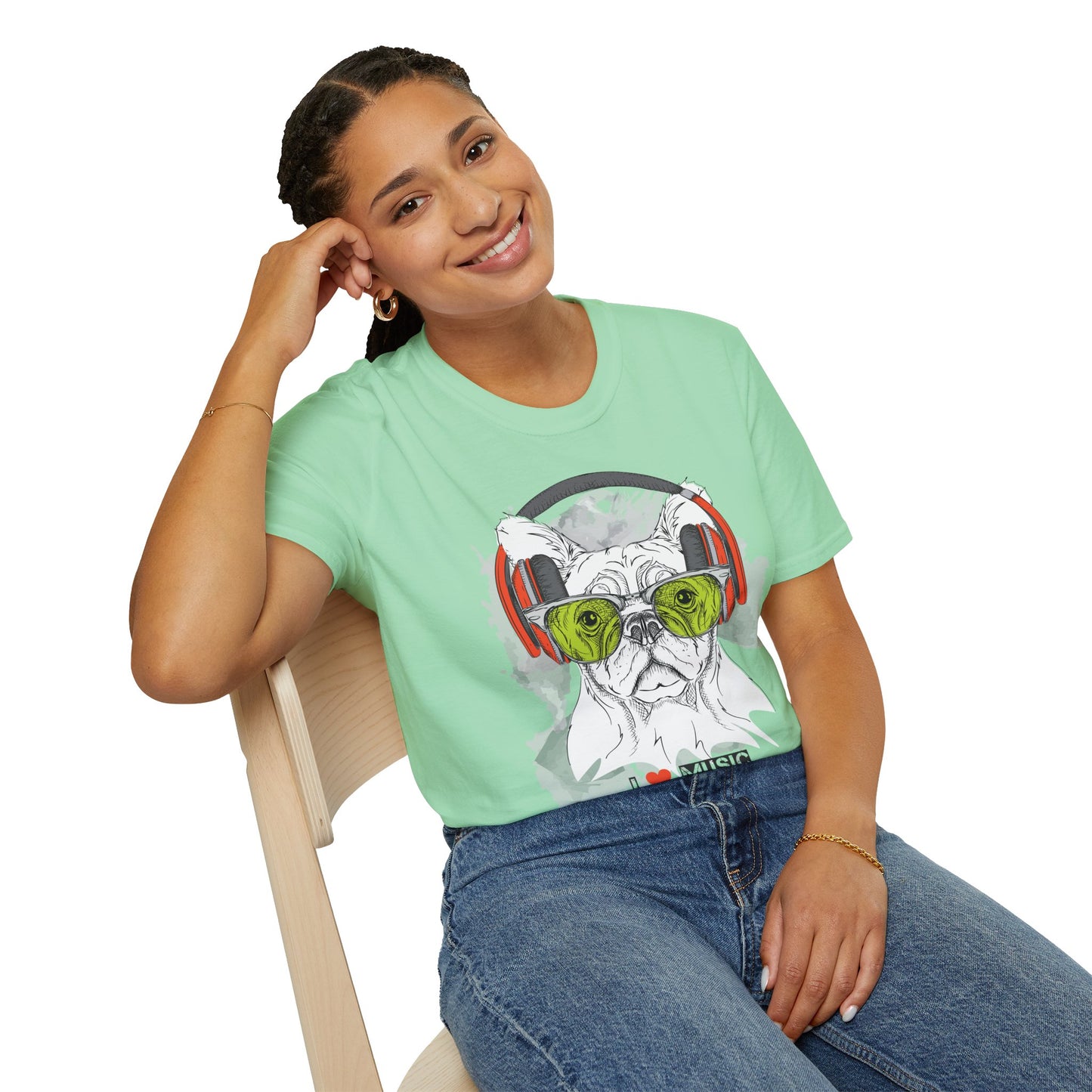 I love Music Animals Shirts, Shirt with Animals, Animals with Headphones Shirt