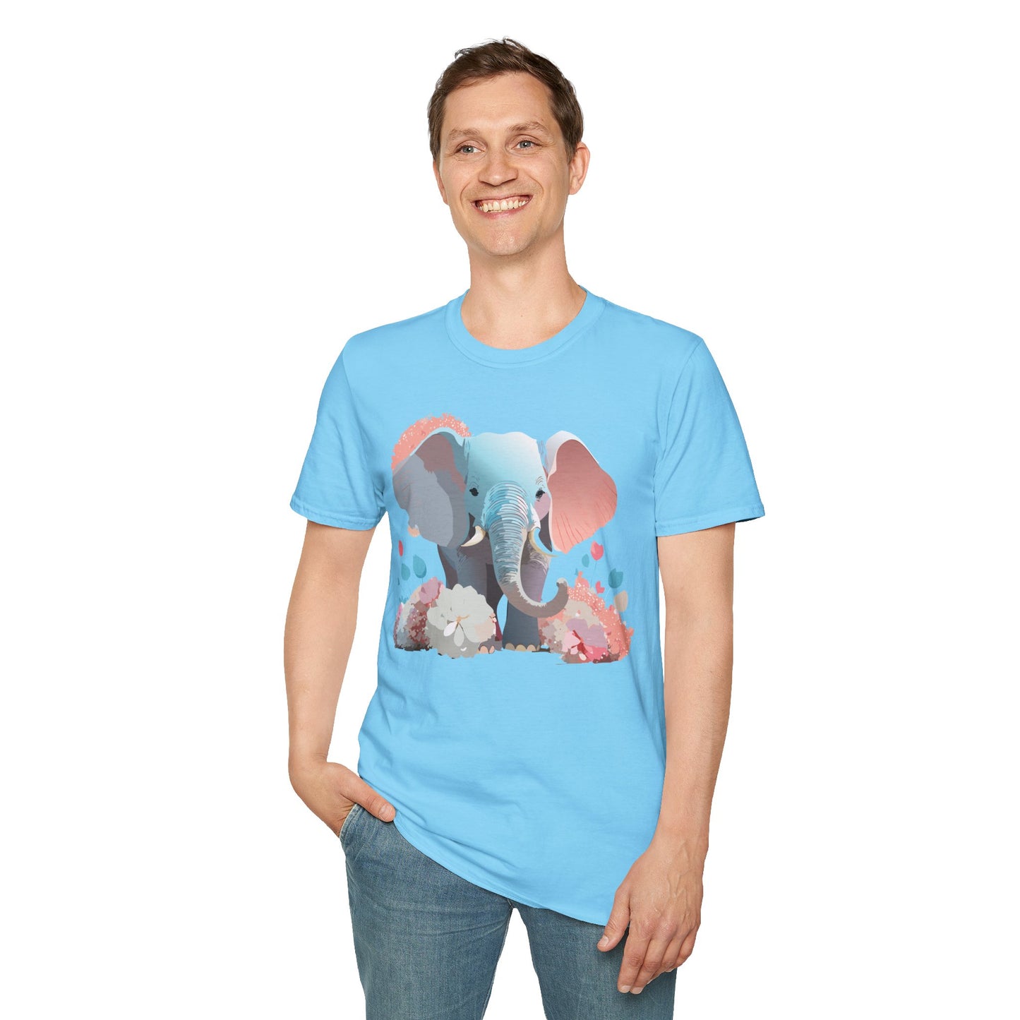 Elephant Shirt, T Shirt with Elephant, Elephant on T Shirt, T Shirt with Animation, Animals Tee Shirt