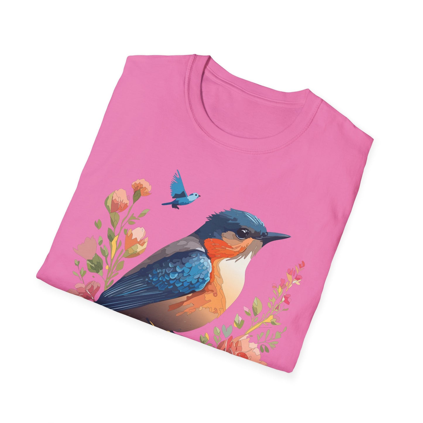Bird T-Shirt, Floral Bird T Shirt, Shirt with Bird, Shirt with Animal