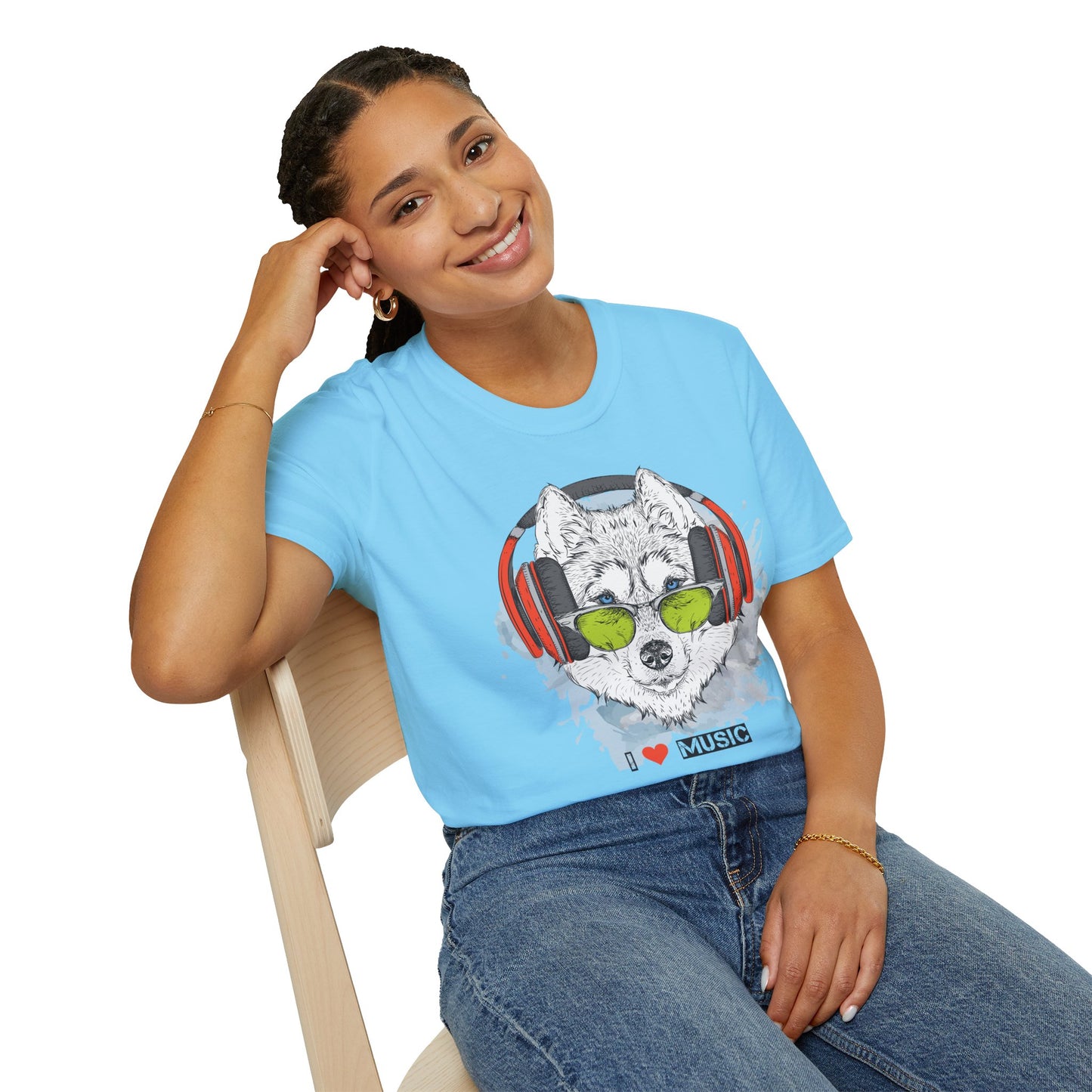 I love Music Animals Shirts, Shirt with Animals, Animals with Headphones Shirt