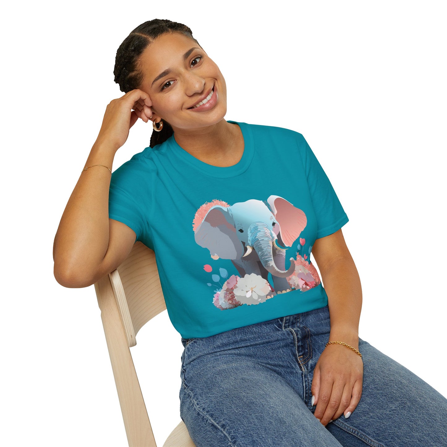 Elephant Shirt, T Shirt with Elephant, Elephant on T Shirt, T Shirt with Animation, Animals Tee Shirt