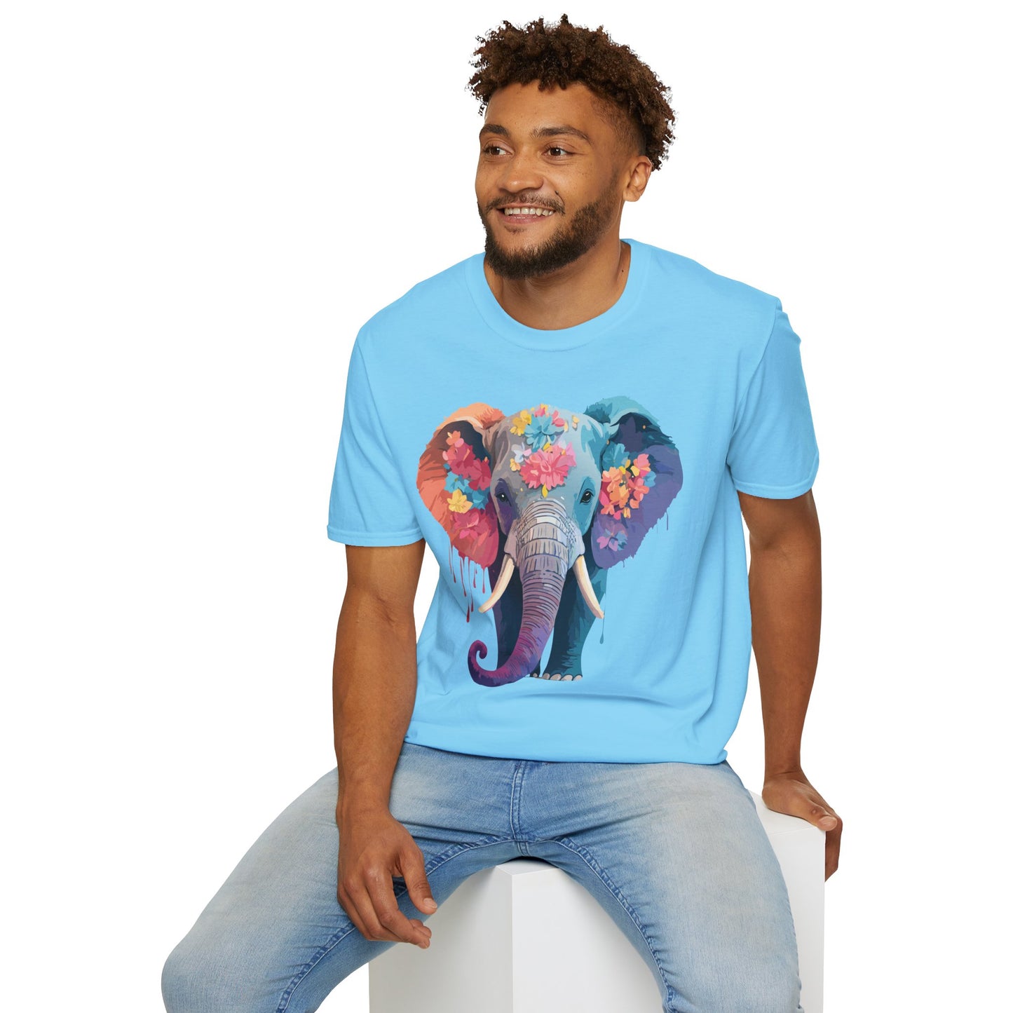 Elephant Shirt, T Shirt with Elephant, Elephant on T Shirt, T Shirt with Animation, Animals Tee Shirt