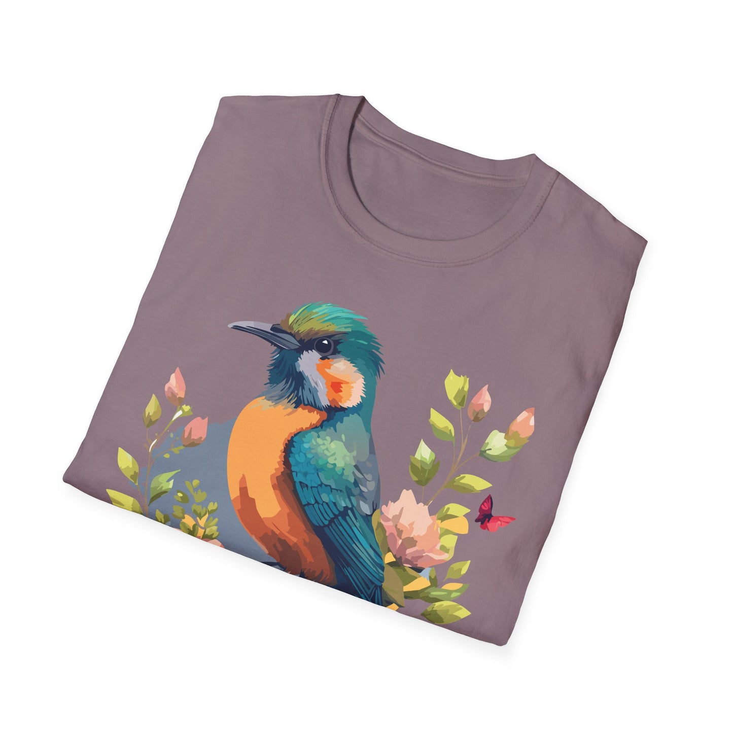 Bird T-Shirt, Floral Bird T Shirt, Shirt with Bird, Shirt with Animal