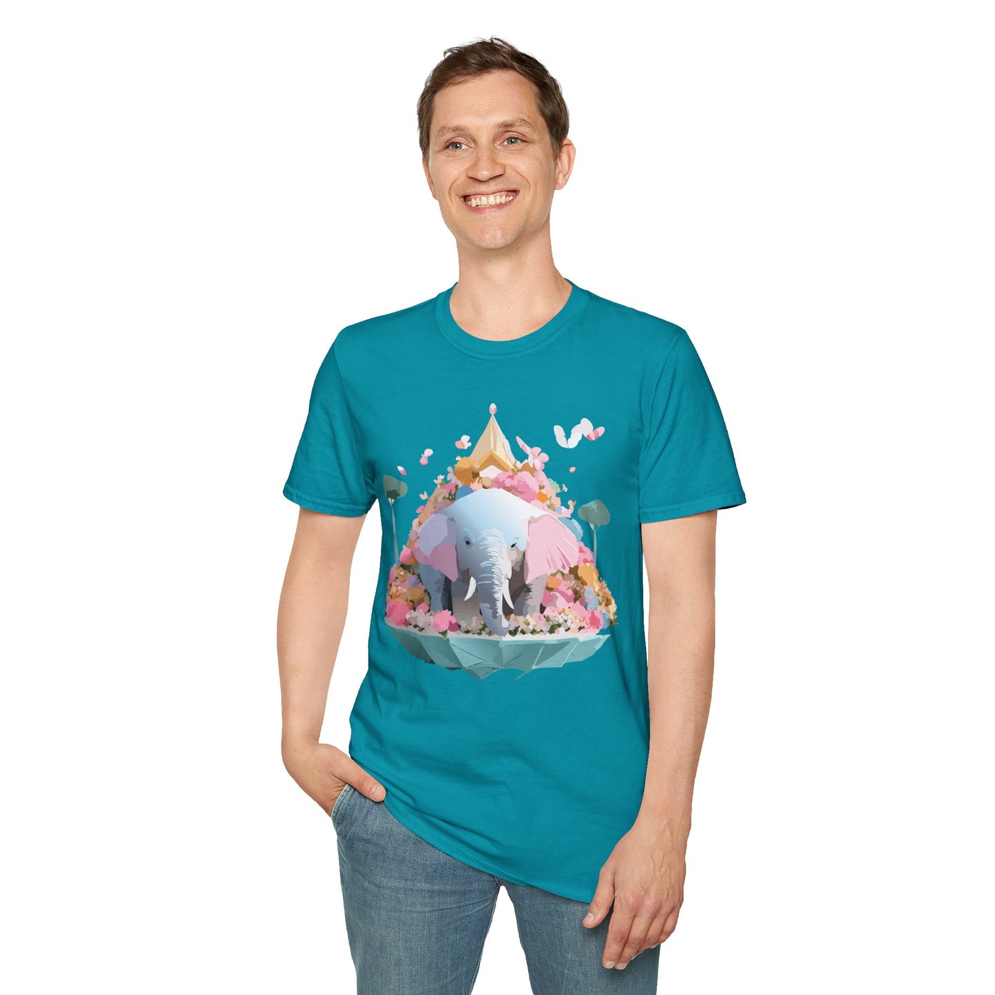 Elephant Shirt, T Shirt with Elephant, Elephant on T Shirt, T Shirt with Animation, Animals Tee Shirt