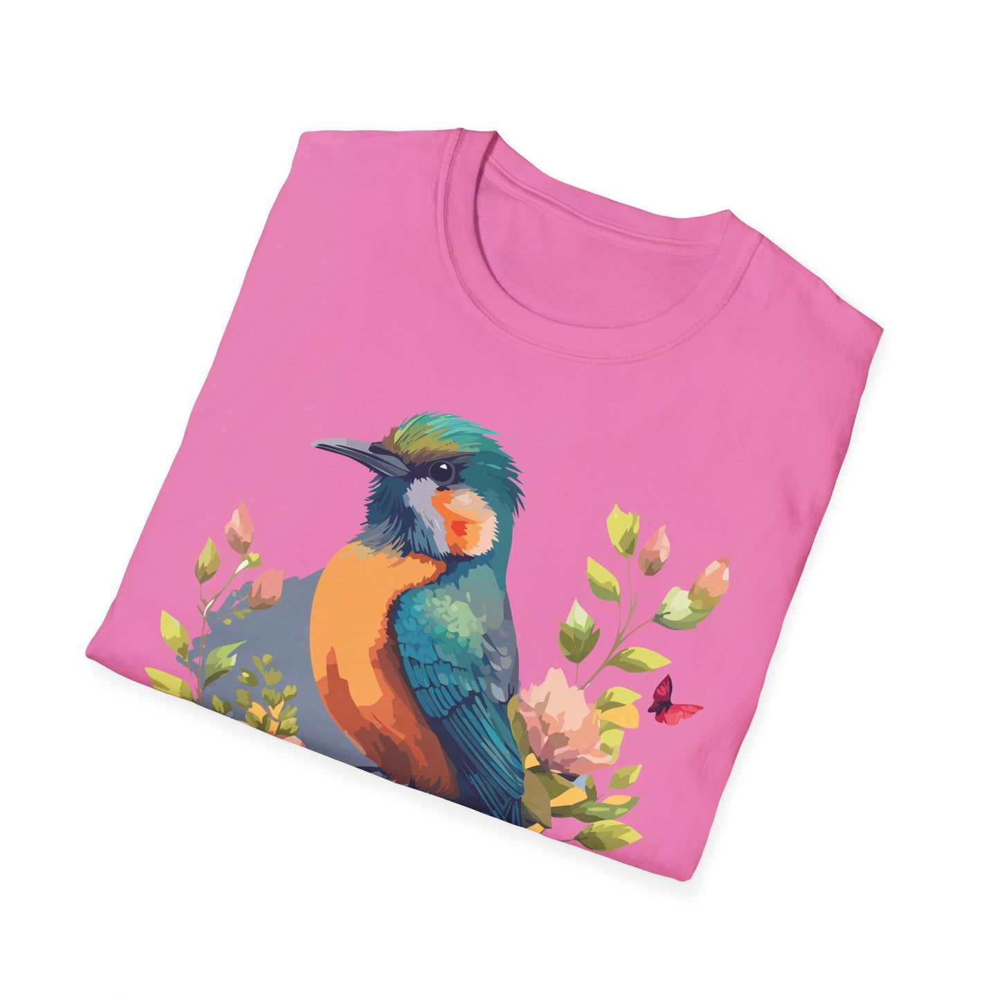 Bird T-Shirt, Floral Bird T Shirt, Shirt with Bird, Shirt with Animal