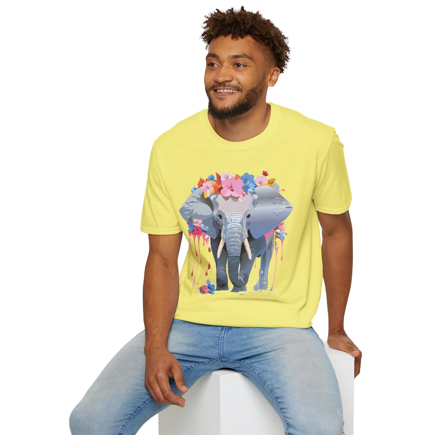 Elephant Shirt, T Shirt with Elephant, Elephant on T Shirt, T Shirt with Animation, Animals Tee Shirt