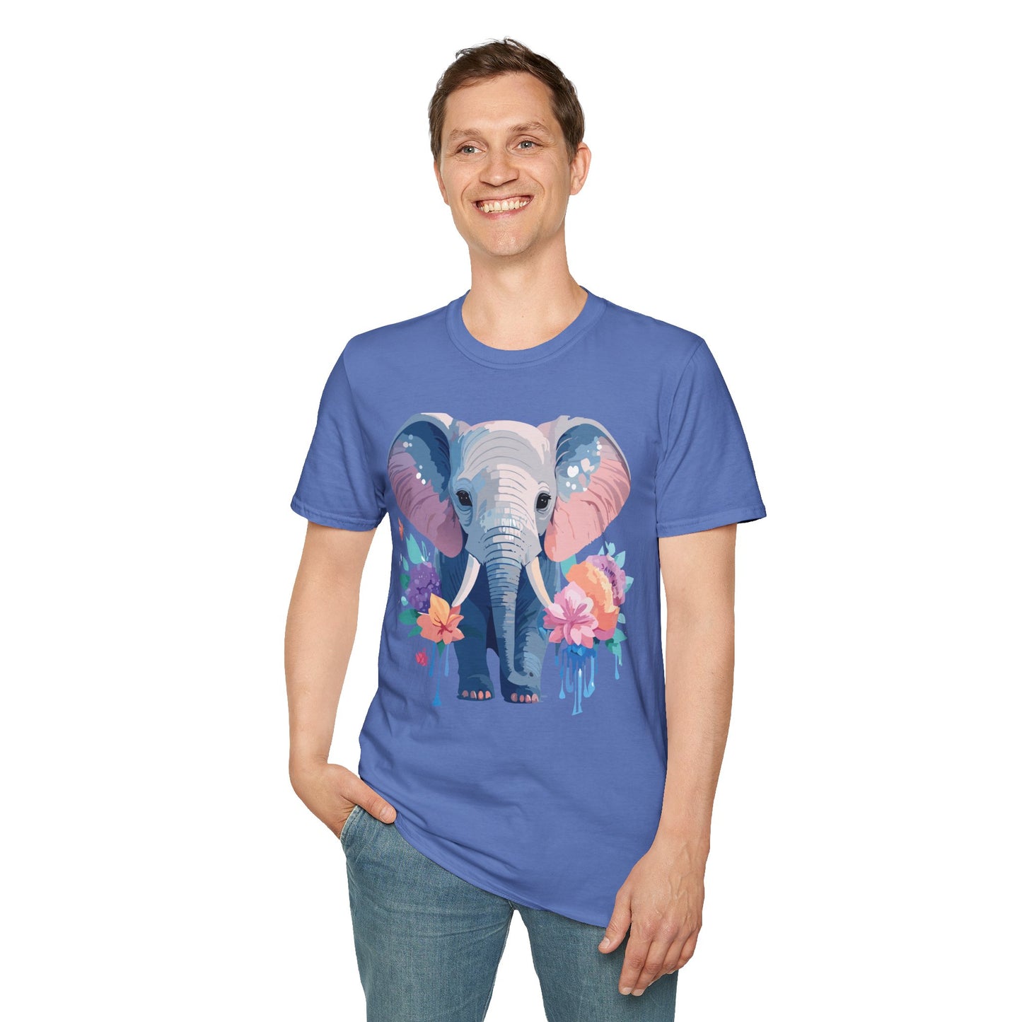 Elephant Shirt, T Shirt with Elephant, Elephant on T Shirt, T Shirt with Animation, Animals Tee Shirt