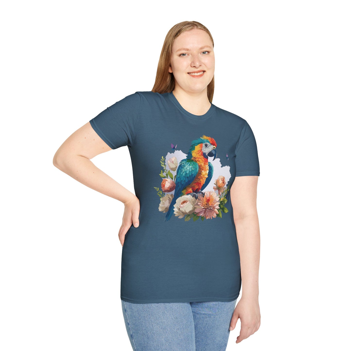 Bird T-Shirt, Floral Bird T Shirt, Shirt with Bird, Shirt with Animal
