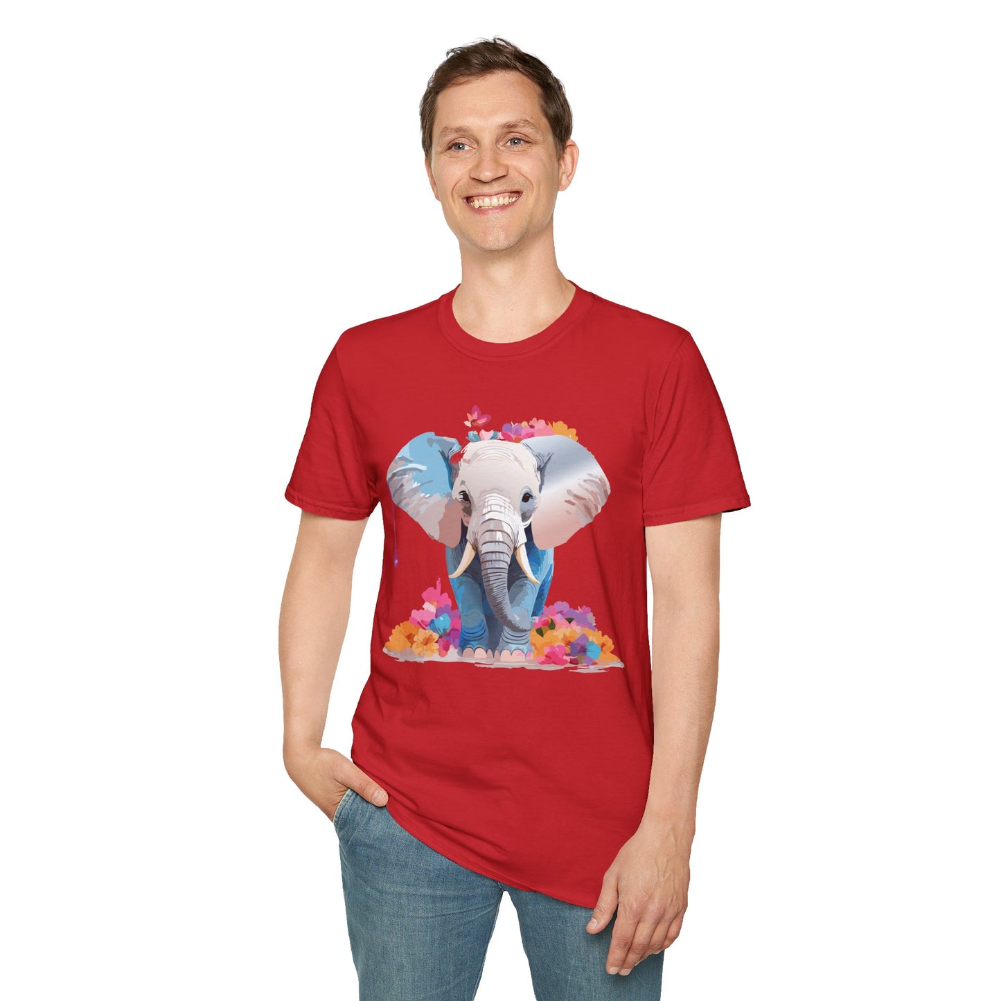 Elephant Shirt, T Shirt with Elephant, Elephant on T Shirt, T Shirt with Animation, Animals Tee Shirt