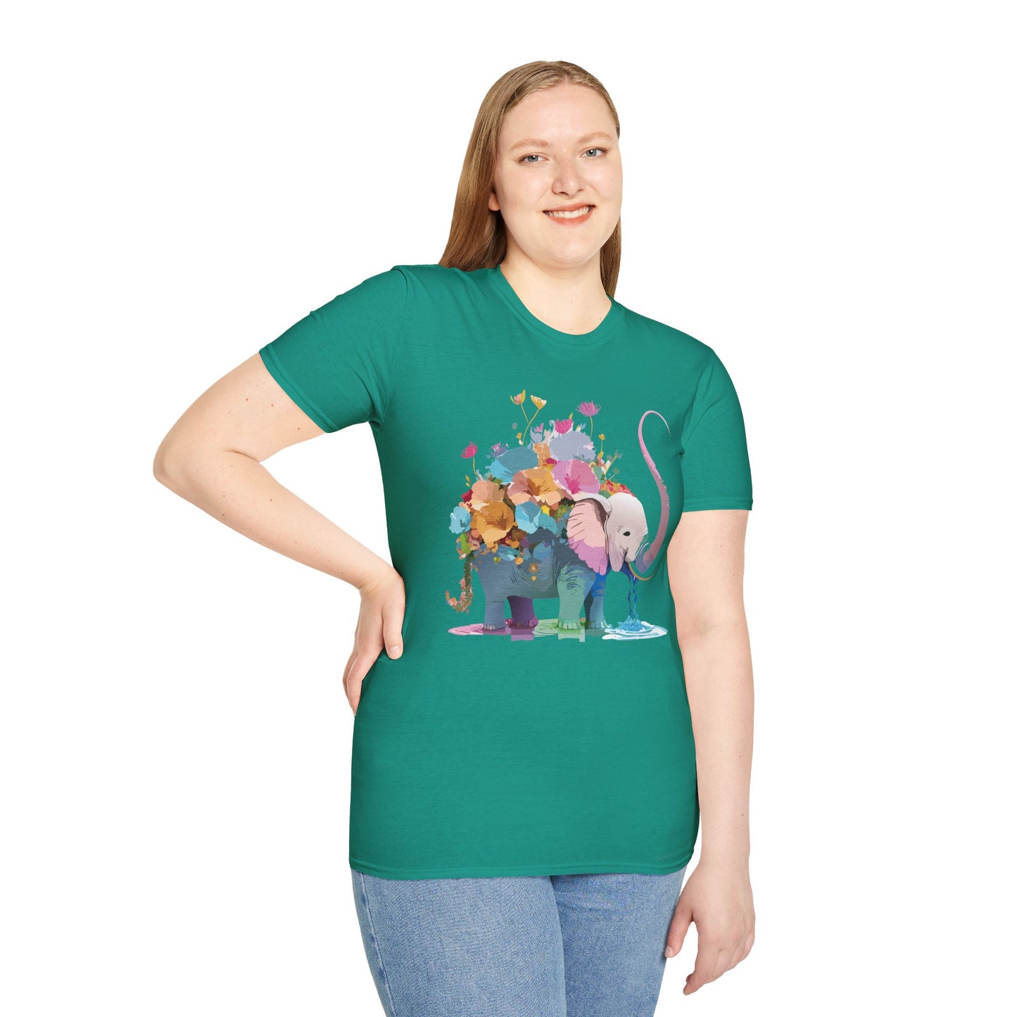 Elephant Shirt, T Shirt with Elephant, Elephant on T Shirt, T Shirt with Animation, Animals Tee Shirt