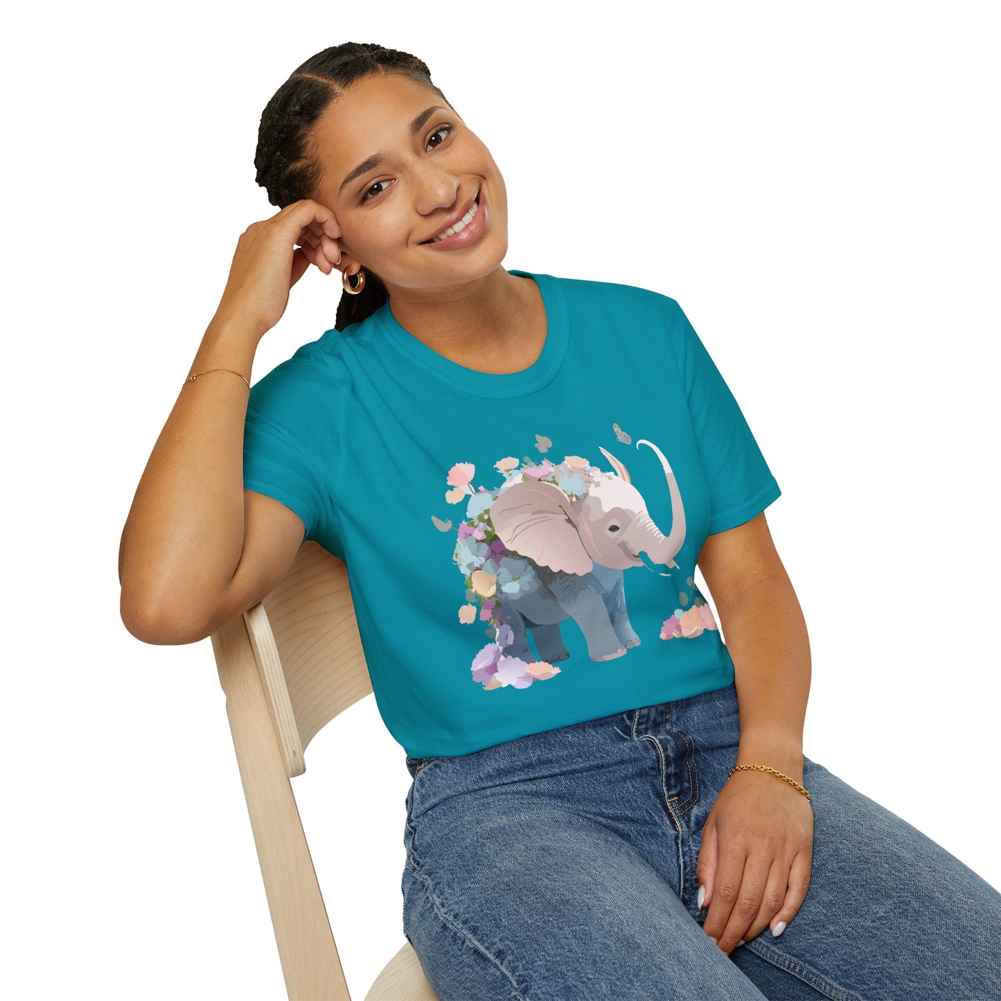 Elephant Shirt, T Shirt with Elephant, Elephant on T Shirt, T Shirt with Animation, Animals Tee Shirt