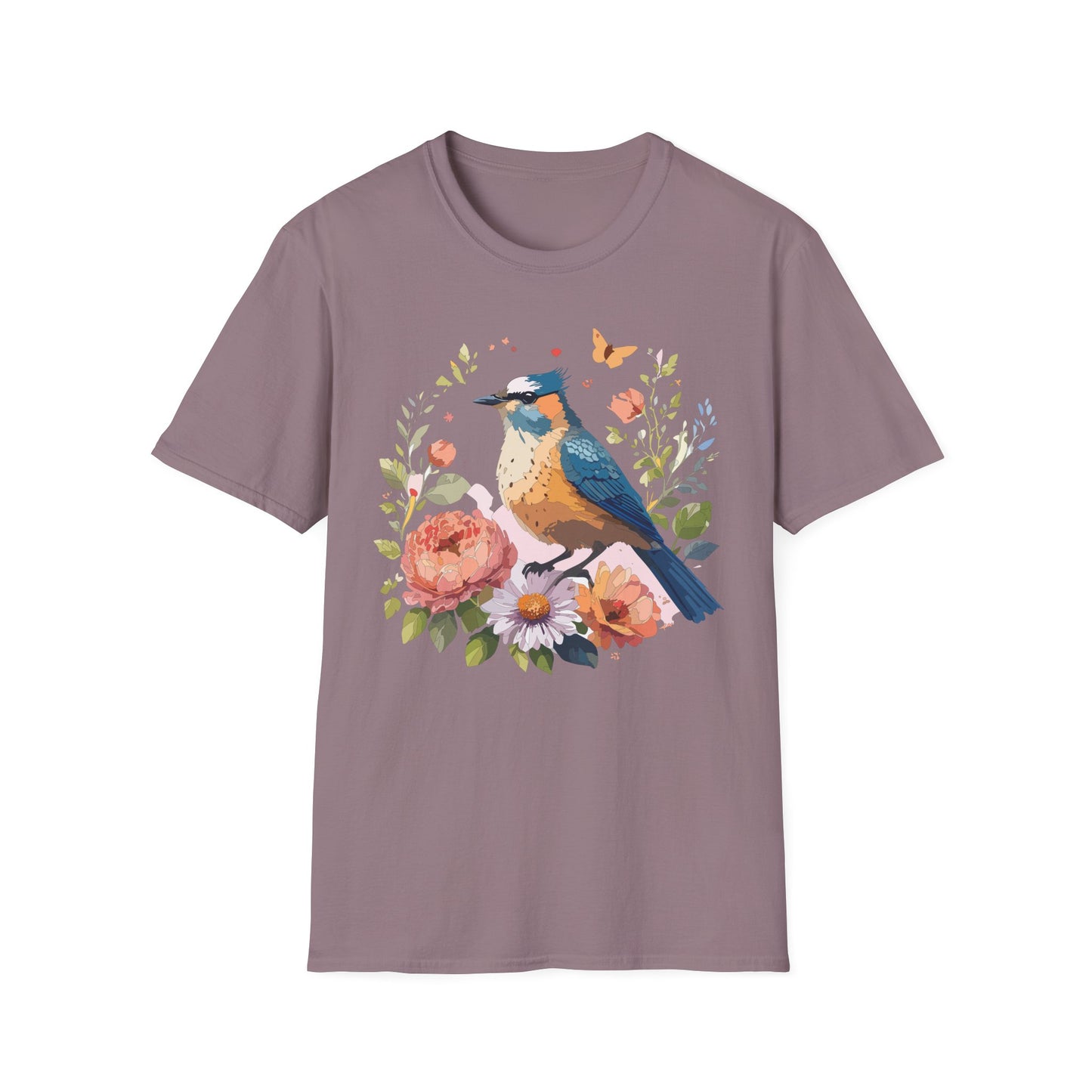 Bird T-Shirt, Floral Bird T Shirt, Shirt with Bird, Shirt with Animal