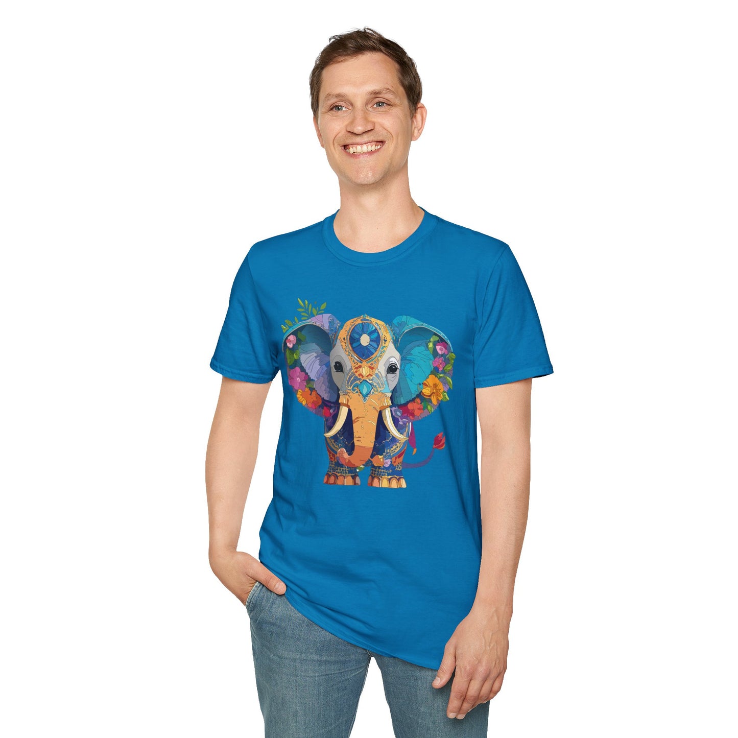 Elephant Shirt, T Shirt with Elephant, Elephant on T Shirt, T Shirt with Animation, Animals Tee Shirt