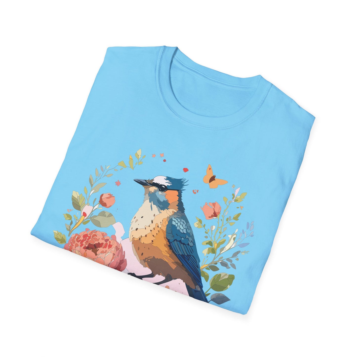 Bird T-Shirt, Floral Bird T Shirt, Shirt with Bird, Shirt with Animal