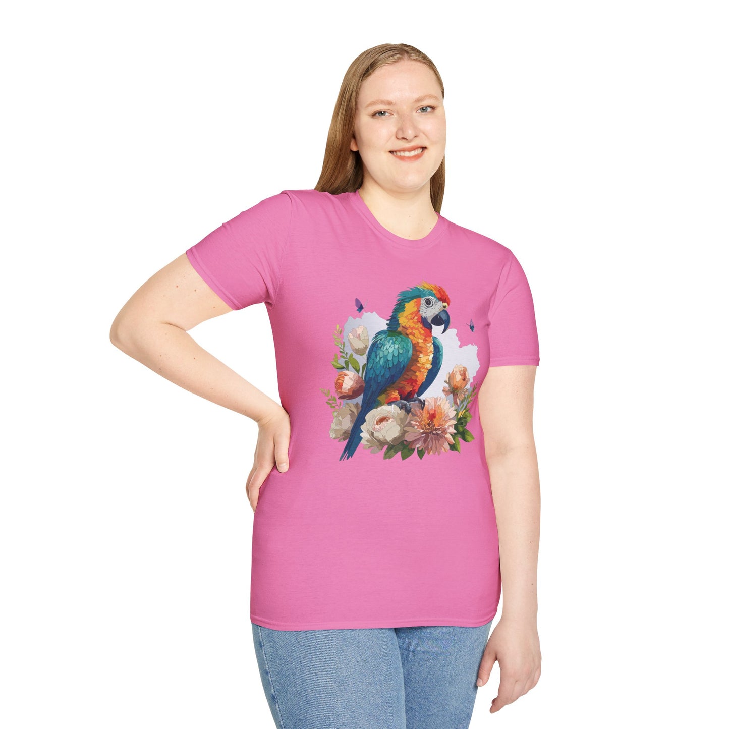 Bird T-Shirt, Floral Bird T Shirt, Shirt with Bird, Shirt with Animal