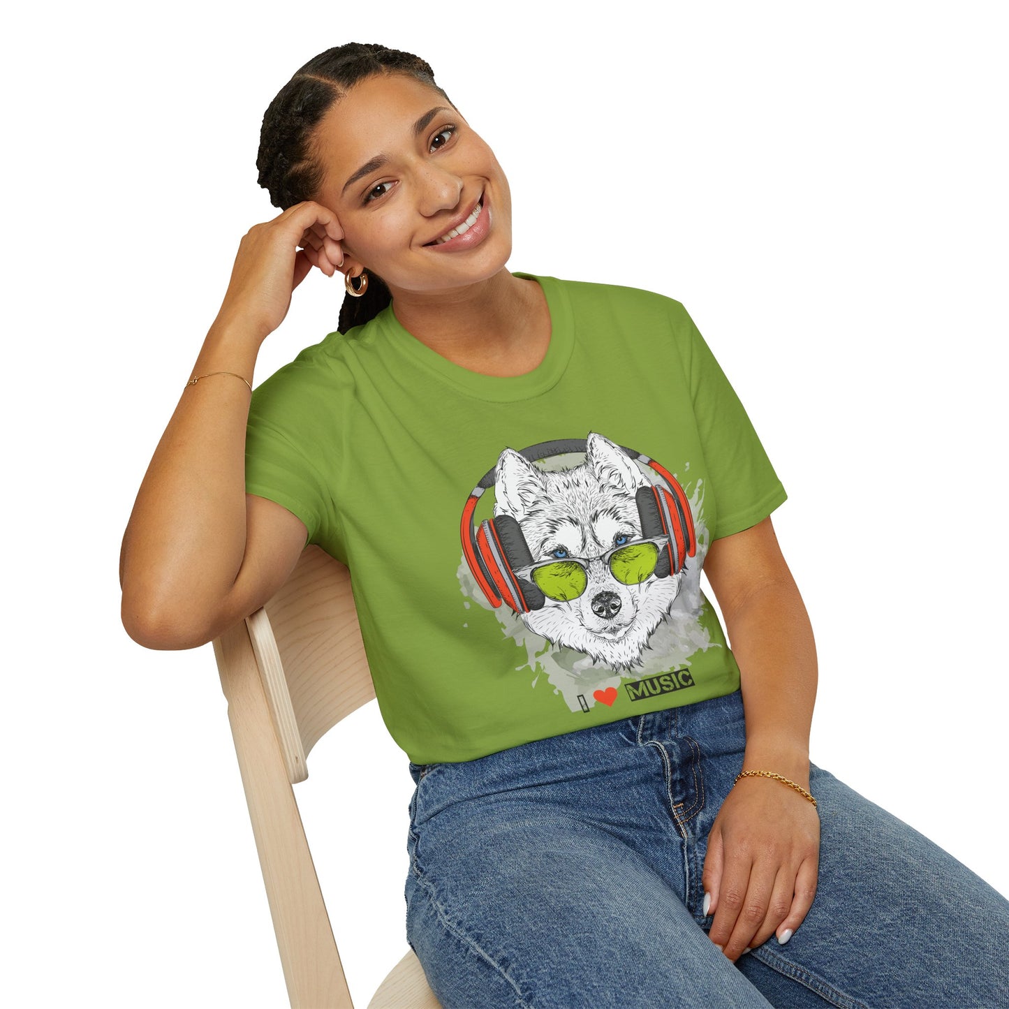 I love Music Animals Shirts, Shirt with Animals, Animals with Headphones Shirt