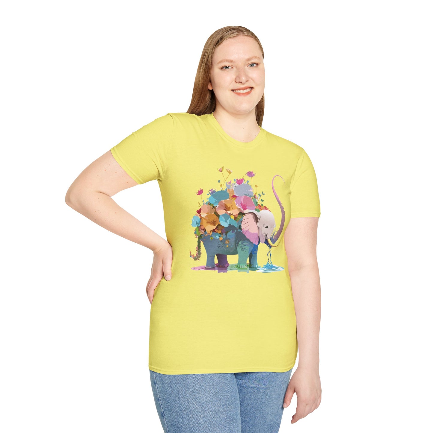 Elephant Shirt, T Shirt with Elephant, Elephant on T Shirt, T Shirt with Animation, Animals Tee Shirt