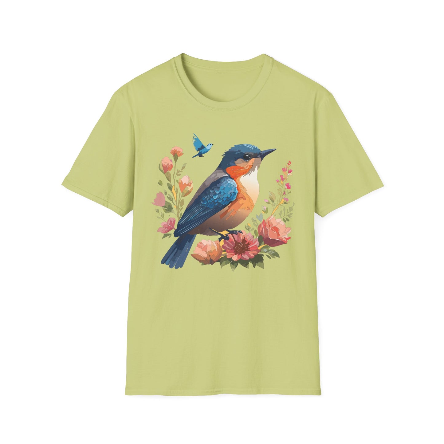 Bird T-Shirt, Floral Bird T Shirt, Shirt with Bird, Shirt with Animal