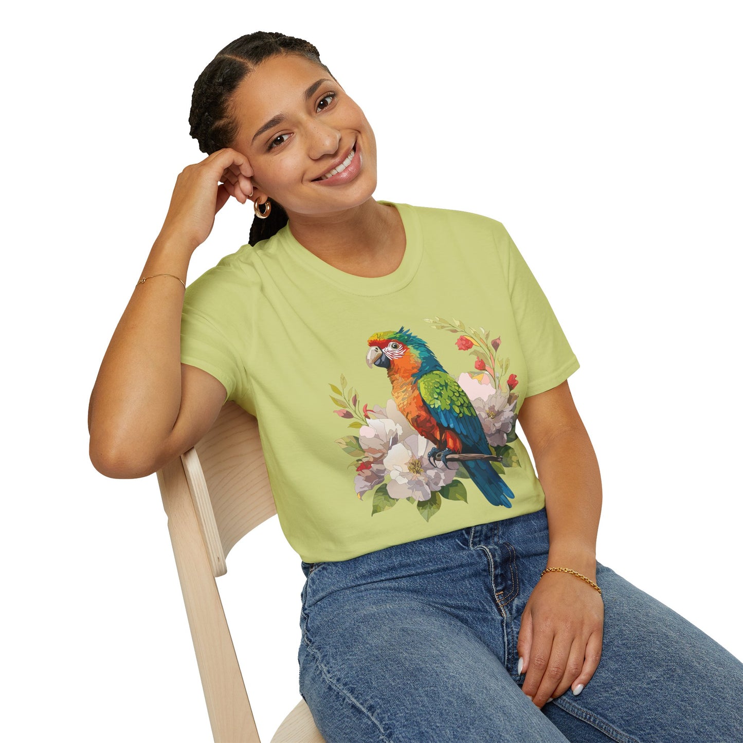Bird T-Shirt, Floral Bird T Shirt, Shirt with Bird, Shirt with Animal