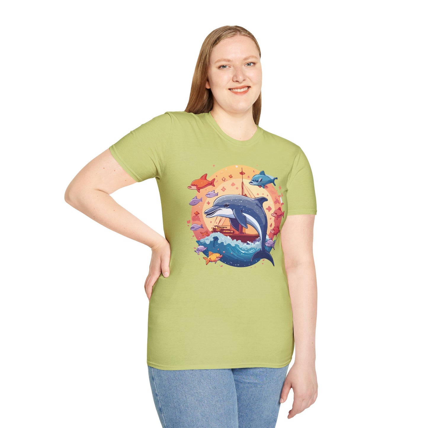 Dolphin Shirts, Shirt with Dolphin, Fish Tee Shirt, Animal Shirt