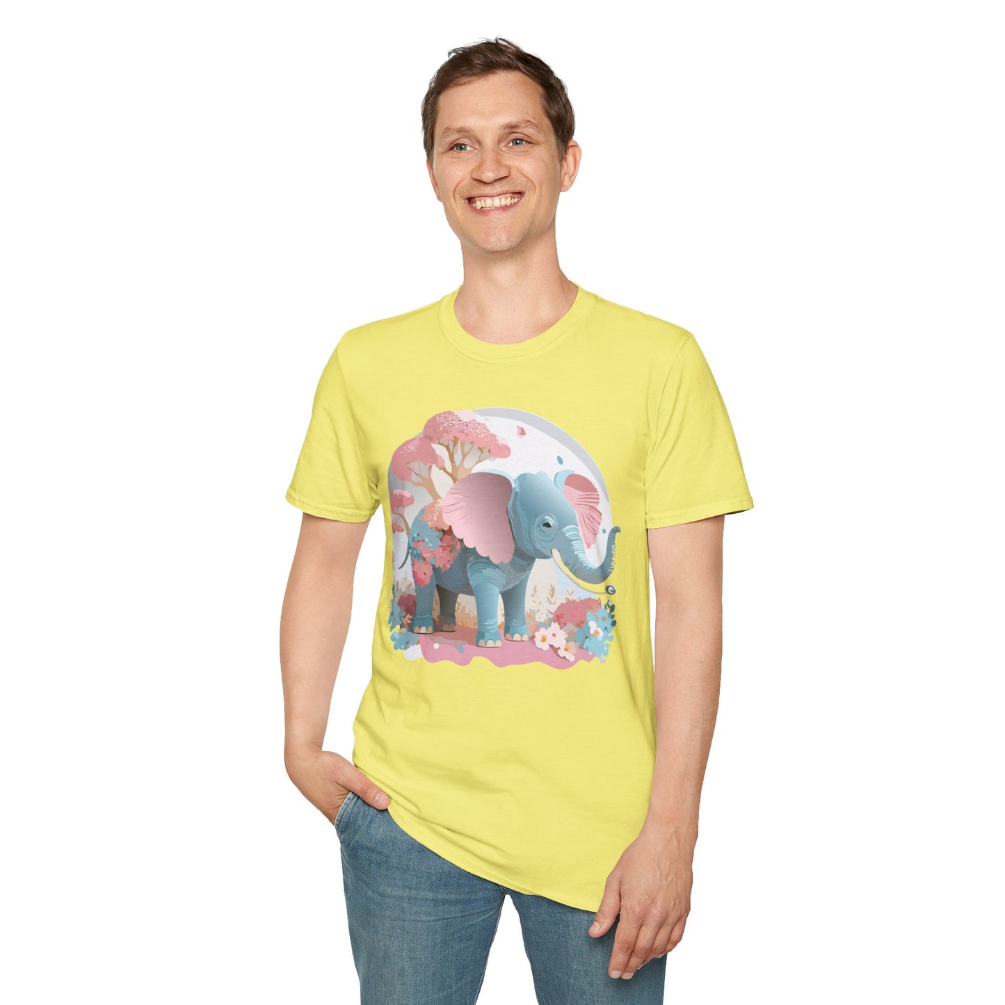 Elephant Shirt, T Shirt with Elephant, Elephant on T Shirt, T Shirt with Animation, Animals Tee Shirt