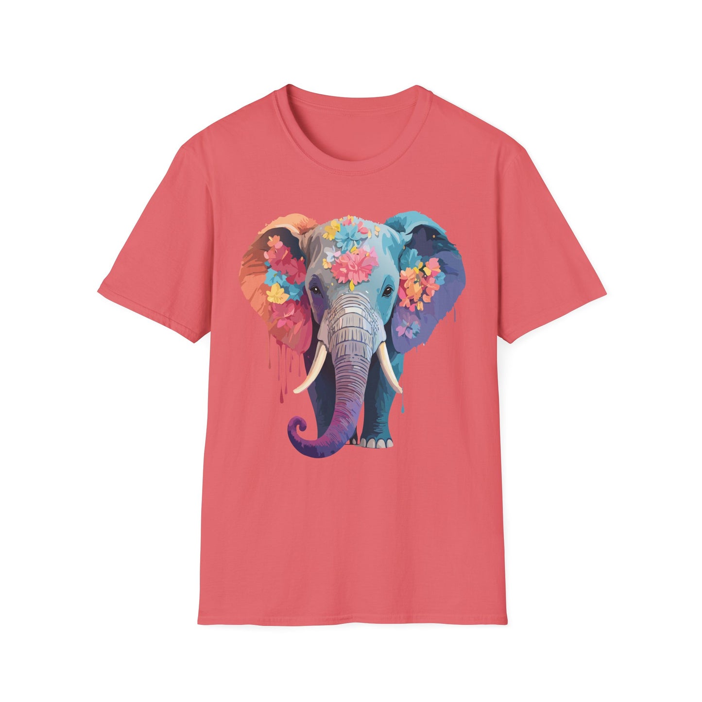 Elephant Shirt, T Shirt with Elephant, Elephant on T Shirt, T Shirt with Animation, Animals Tee Shirt