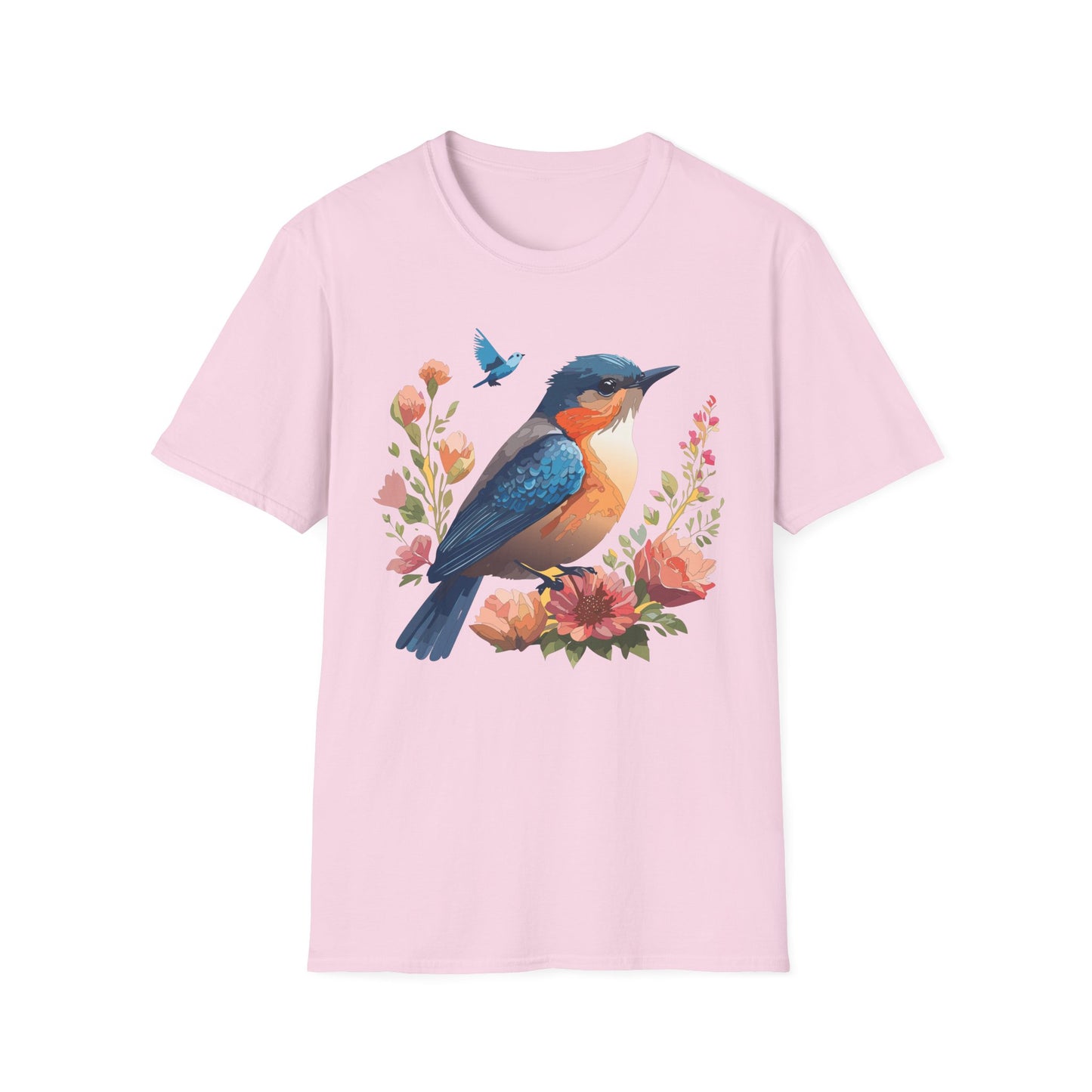 Bird T-Shirt, Floral Bird T Shirt, Shirt with Bird, Shirt with Animal